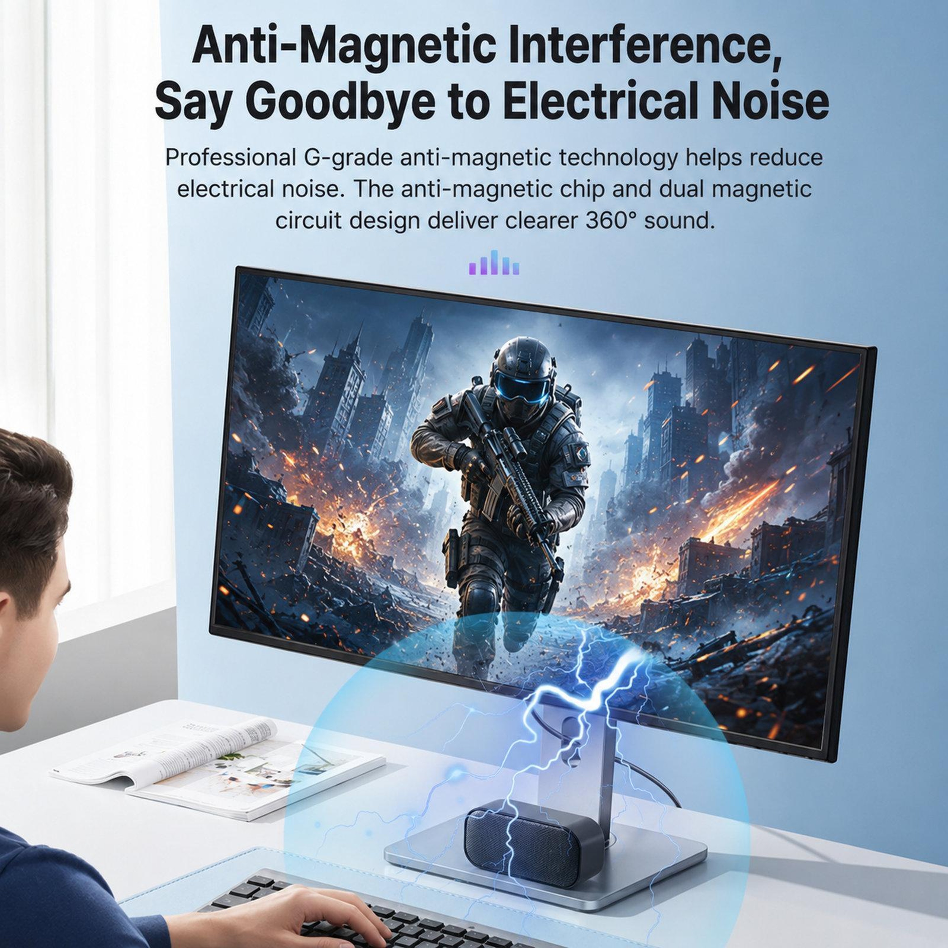 USB Computer Speaker with Microphone and Mini Stereo Soundbar – view 7