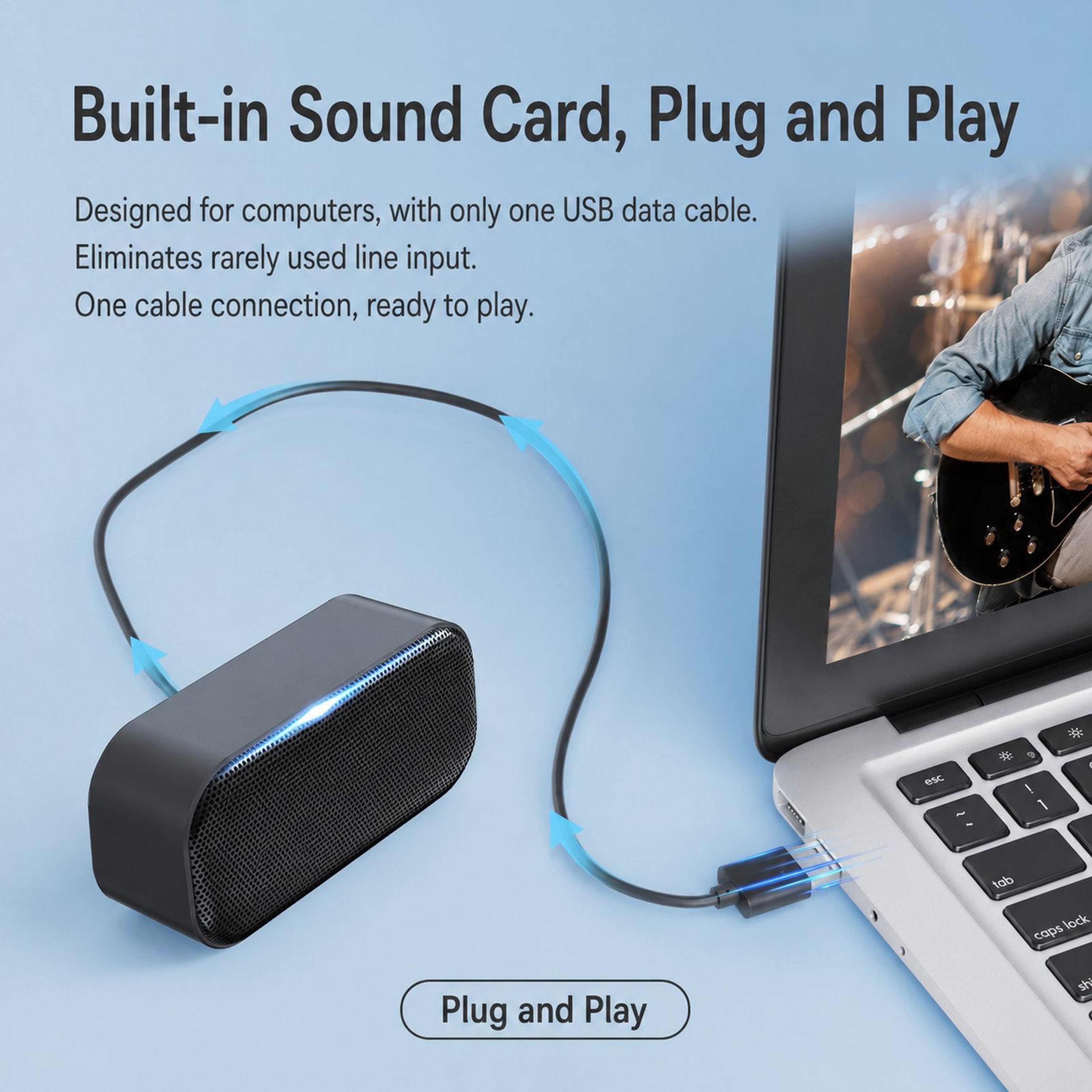 USB Computer Speaker with Microphone and Mini Stereo Soundbar – view 8