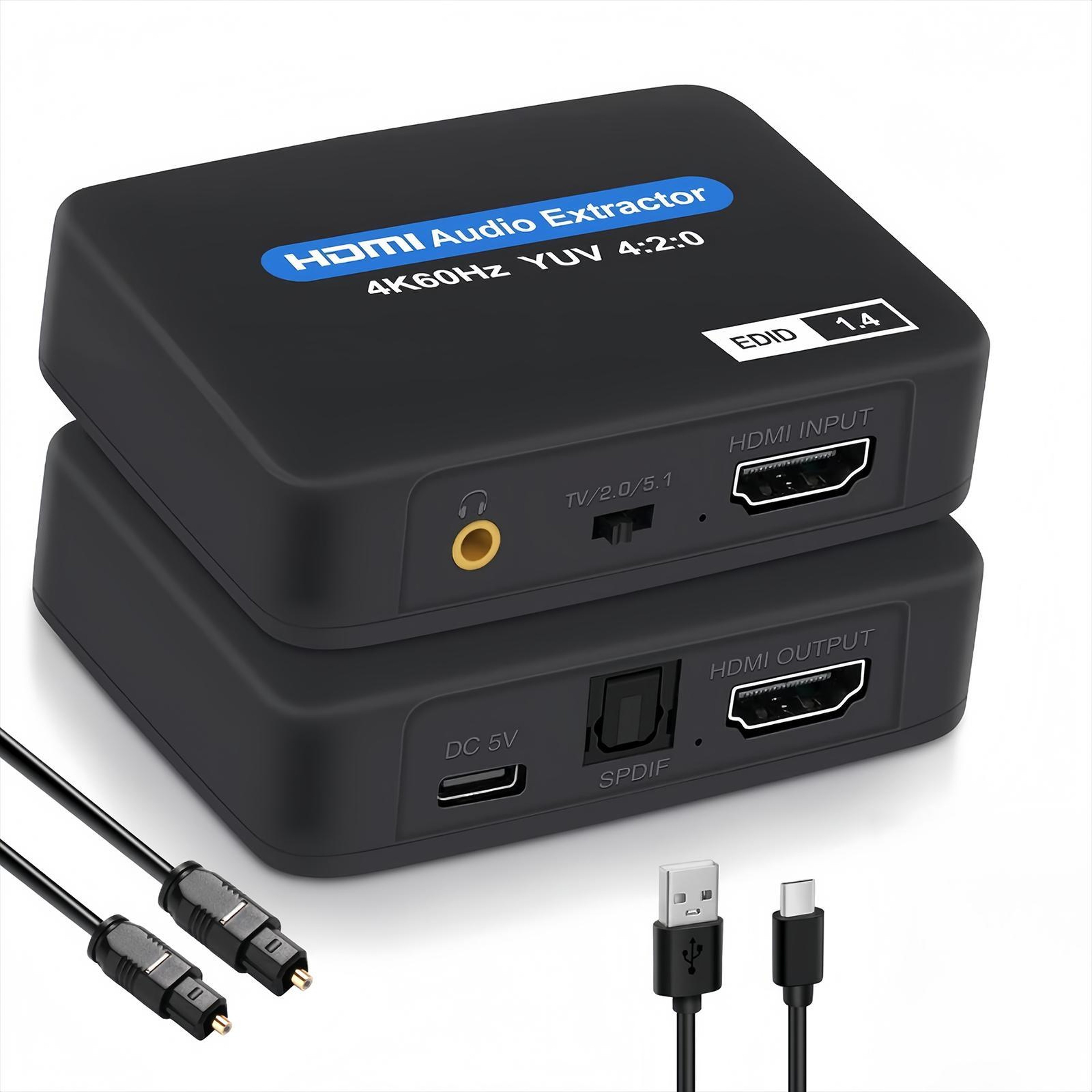 4K 60Hz HDMI Audio Extractor with ARC, Optical SPDIF and 3.5mm Audio – view 1
