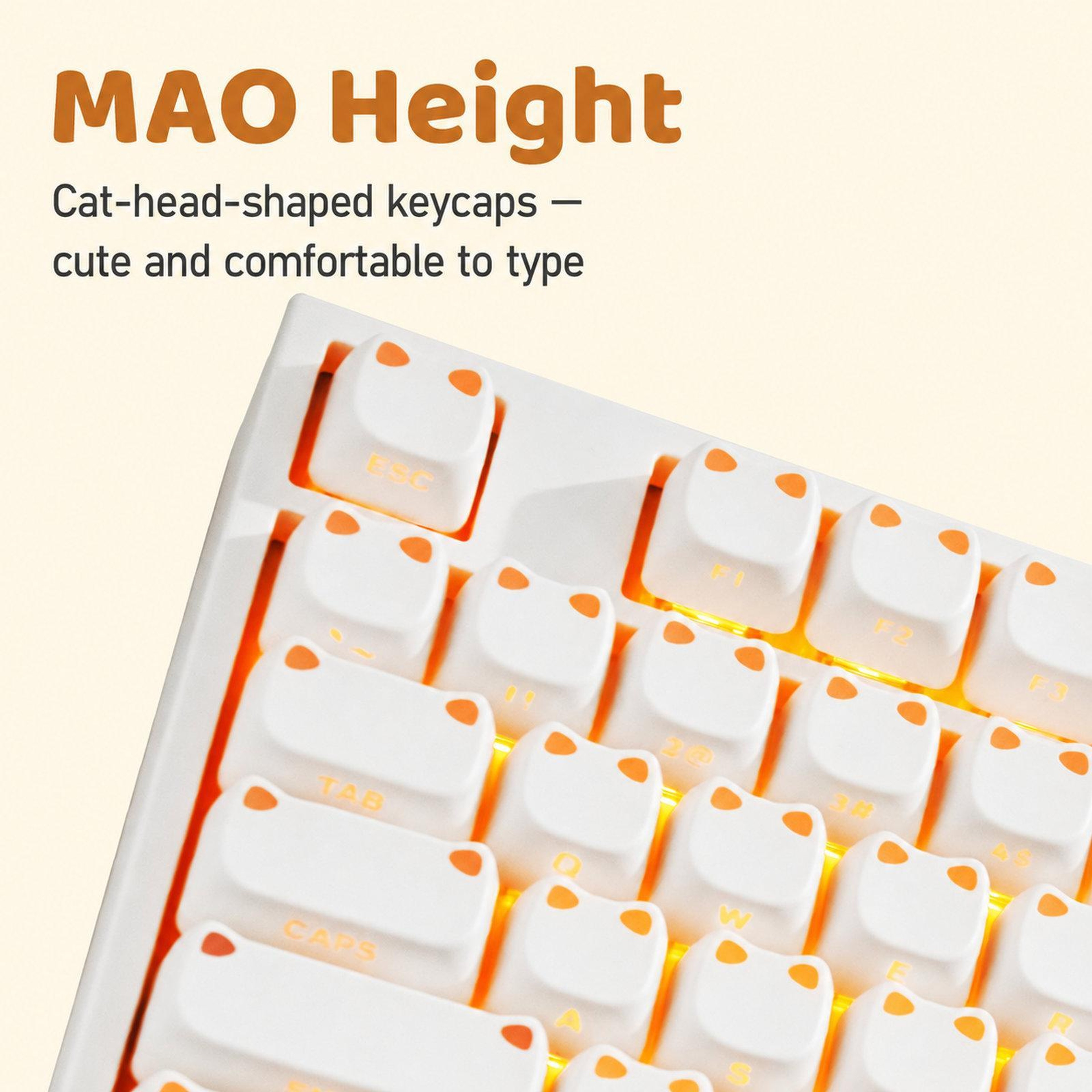 Cat Ear Keycaps 113-Key Shine Through Keycaps for Mechanical Keyboards – view 3