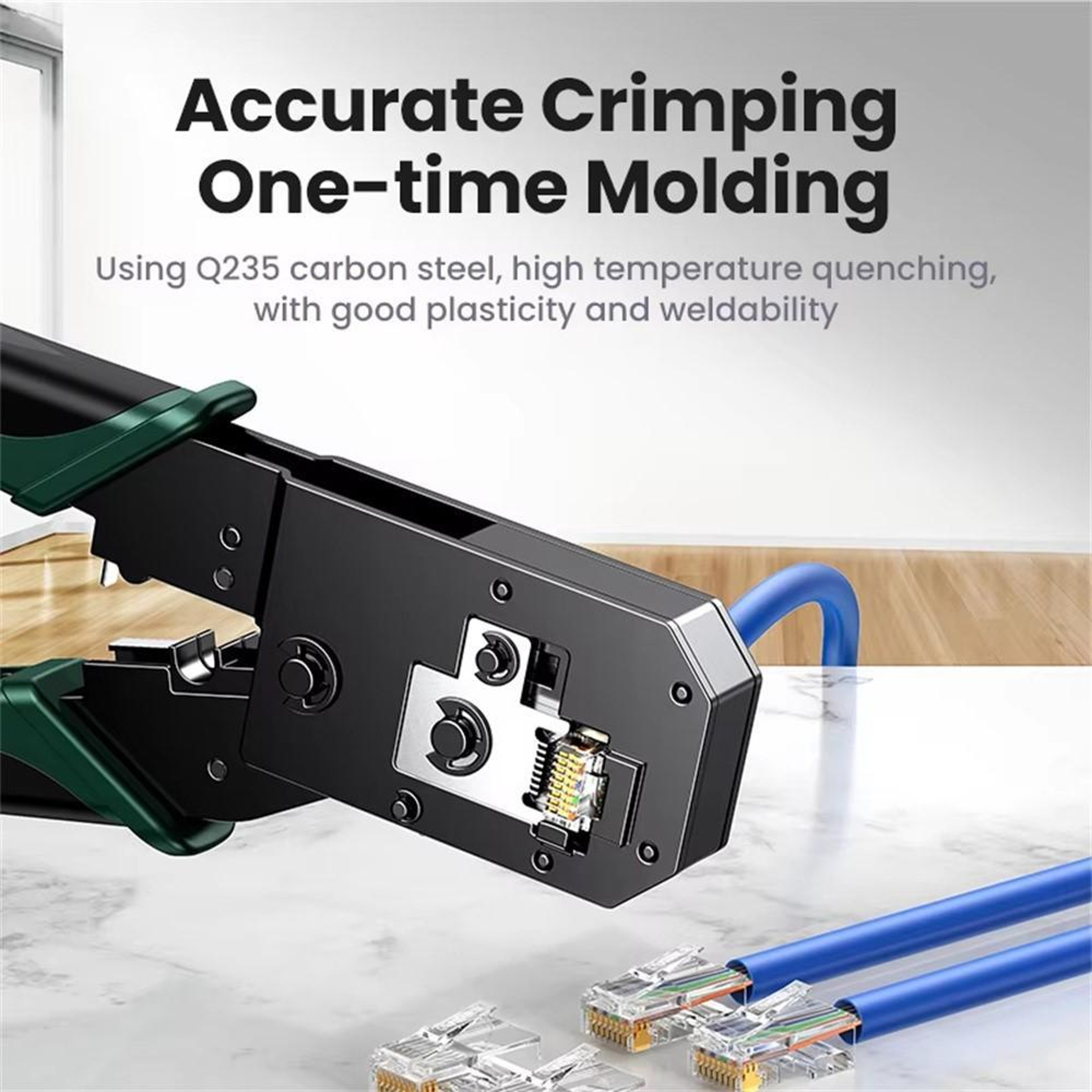 RJ45 Crimping Tool with Cable Cutter and Stripper for RJ11 RJ12 – view 2