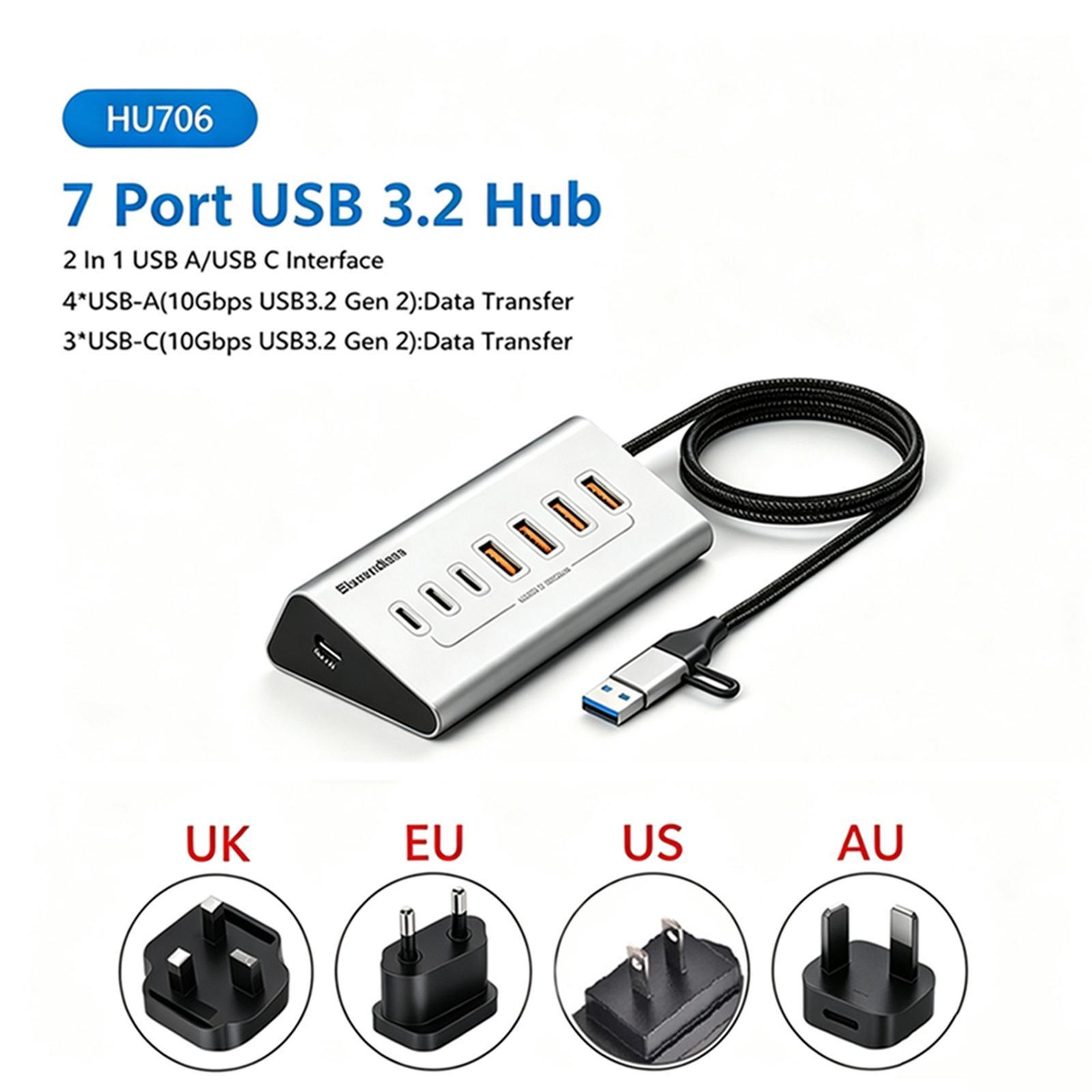7Port USBC Hub And USB 30 Docking Station 1