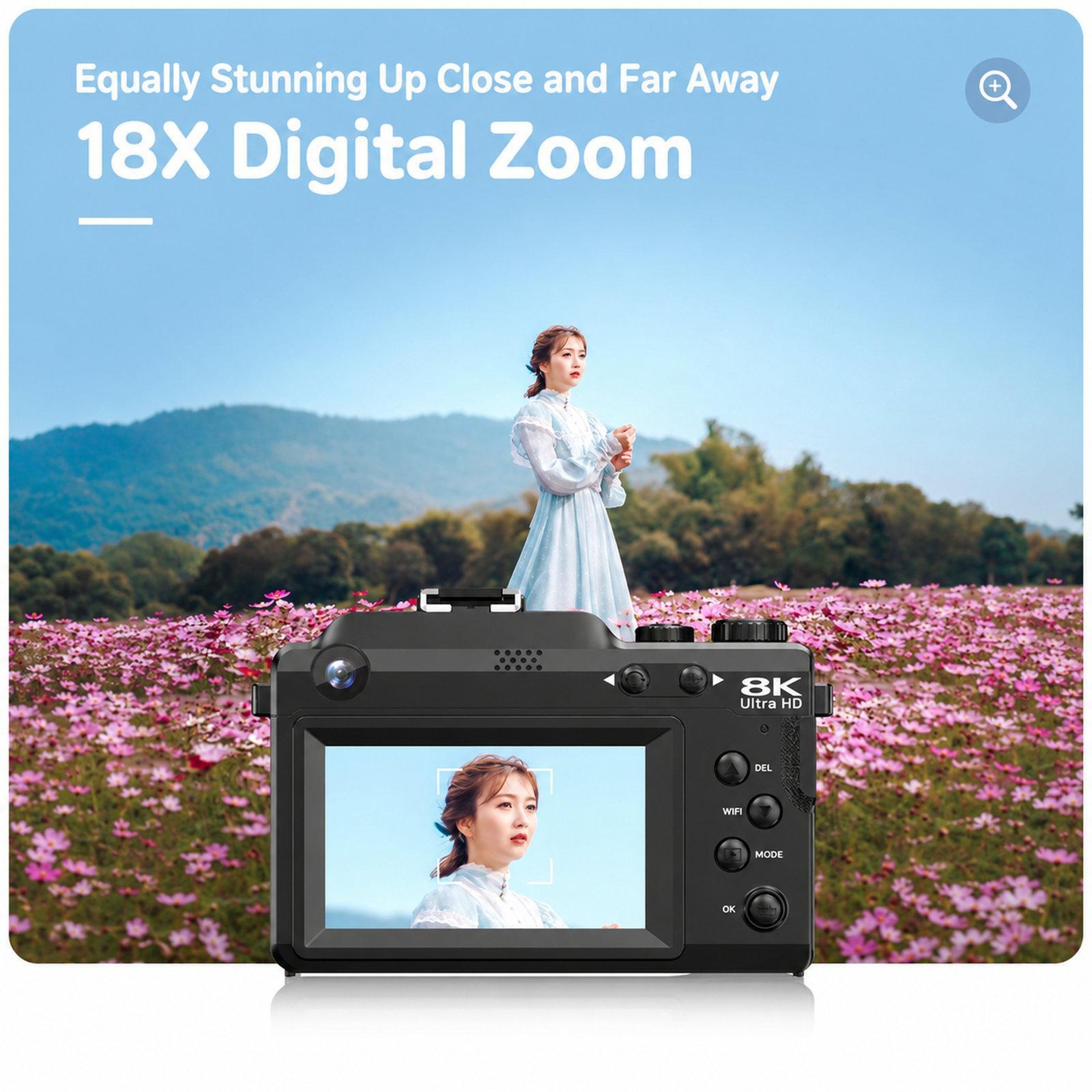 80MP 8K Vlogging Camera With WiFi Dual Lens Autofocus And 18X Zoom 3