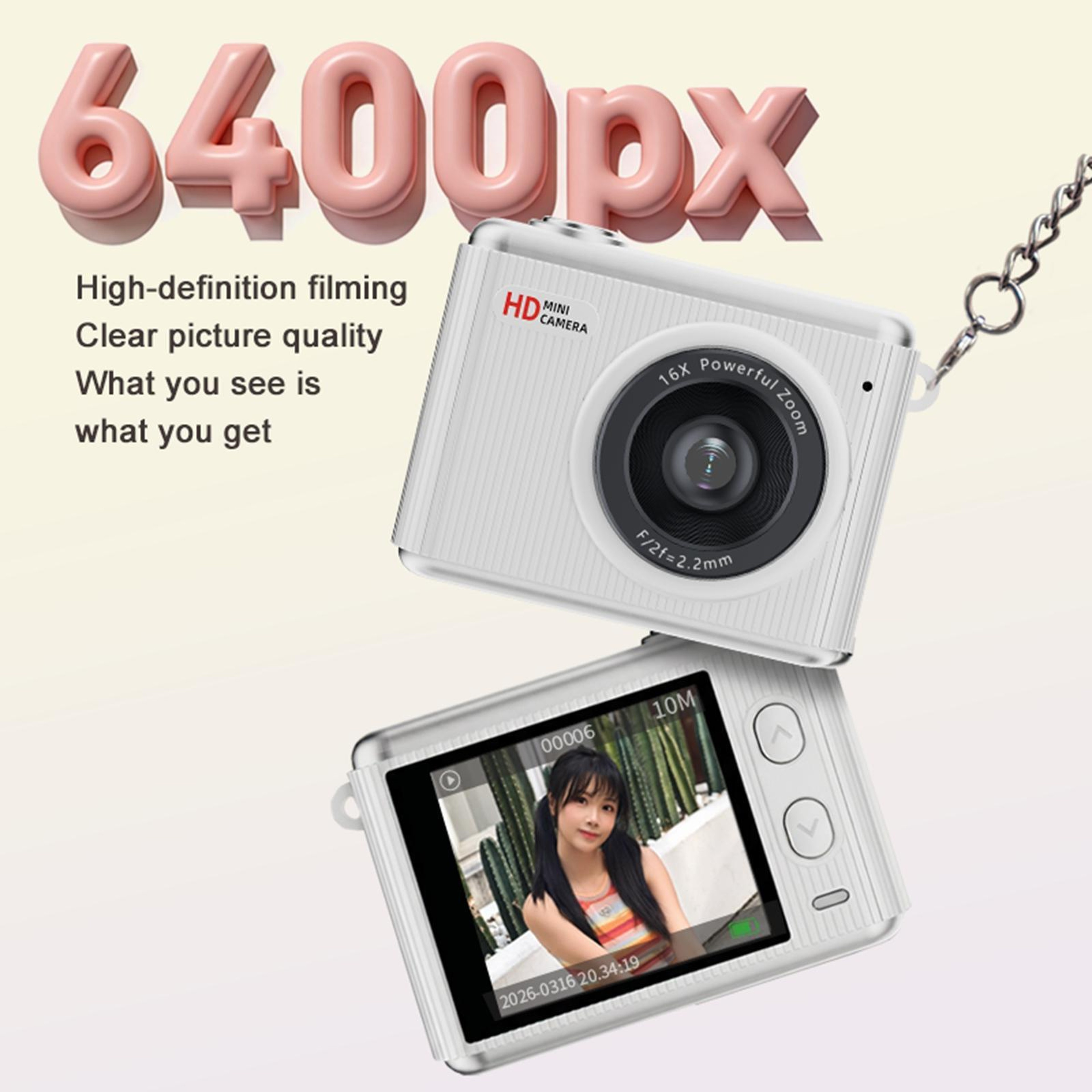 S6 Mini Retro Digital Camera With 14Inch IPS Screen And 16X Zoom 5