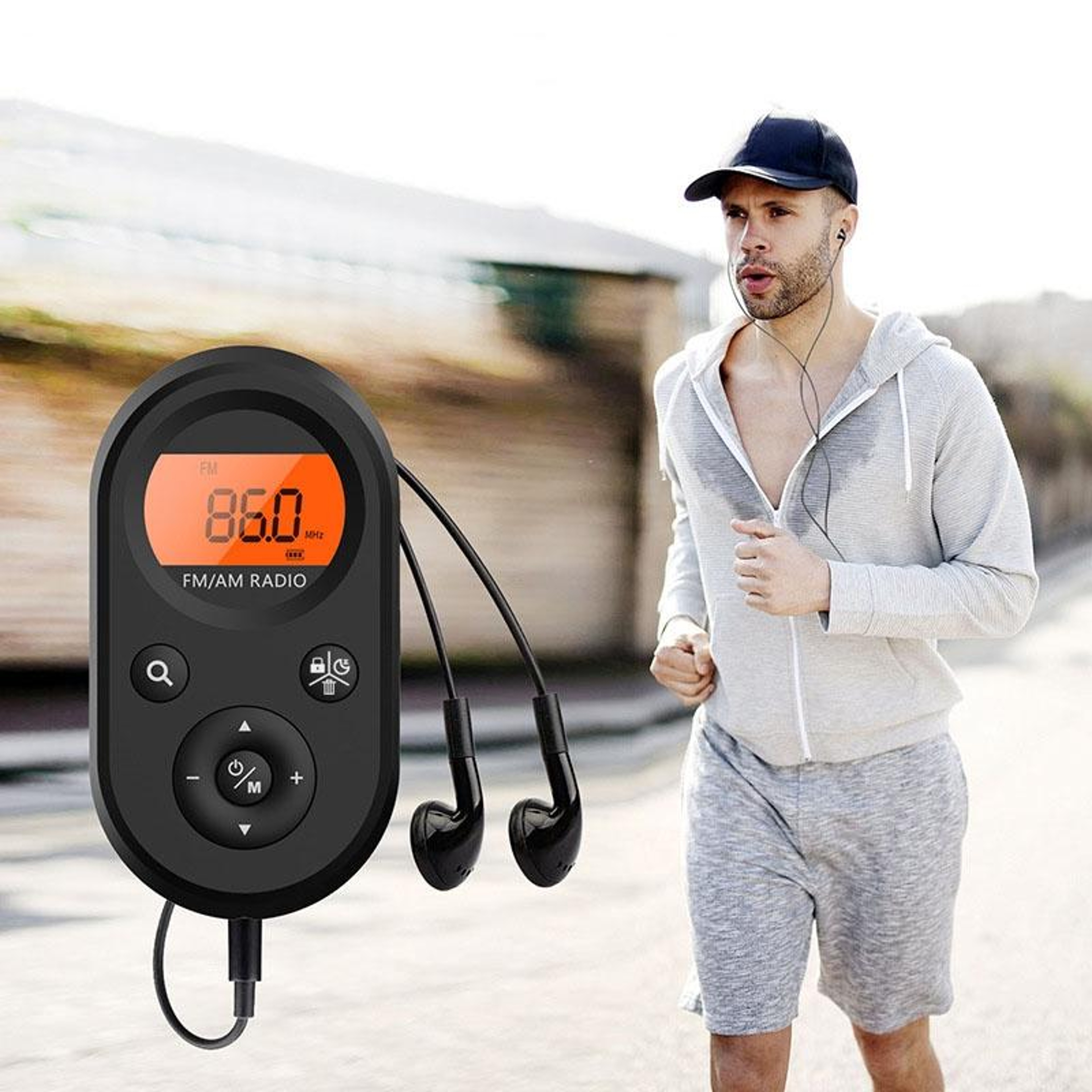 M01 Portable AM FM Radio with Rechargeable Battery and Backlit Display – view 3