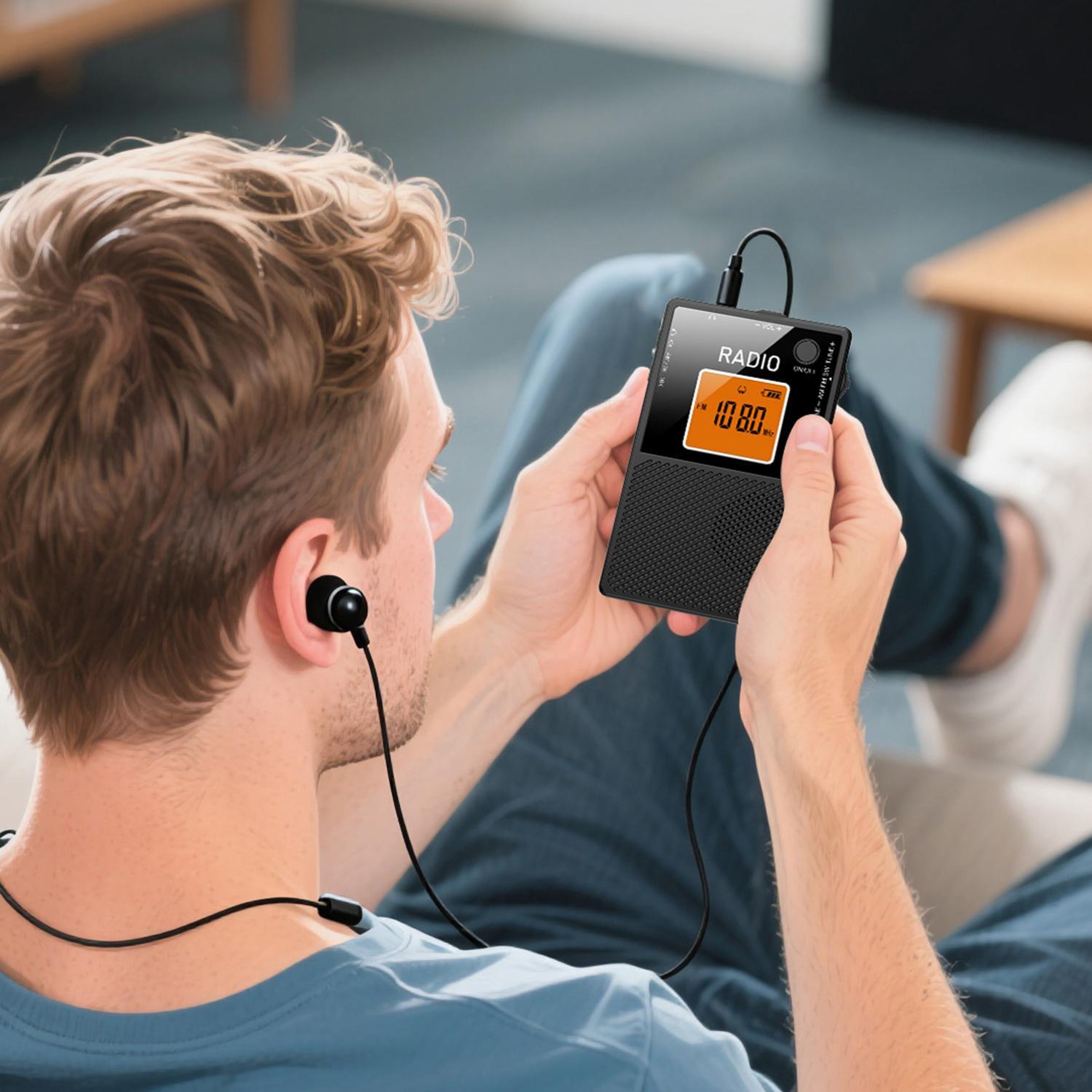 Portable AM FM SW Radio with USB-C Rechargeable Battery and LCD Display – view 10