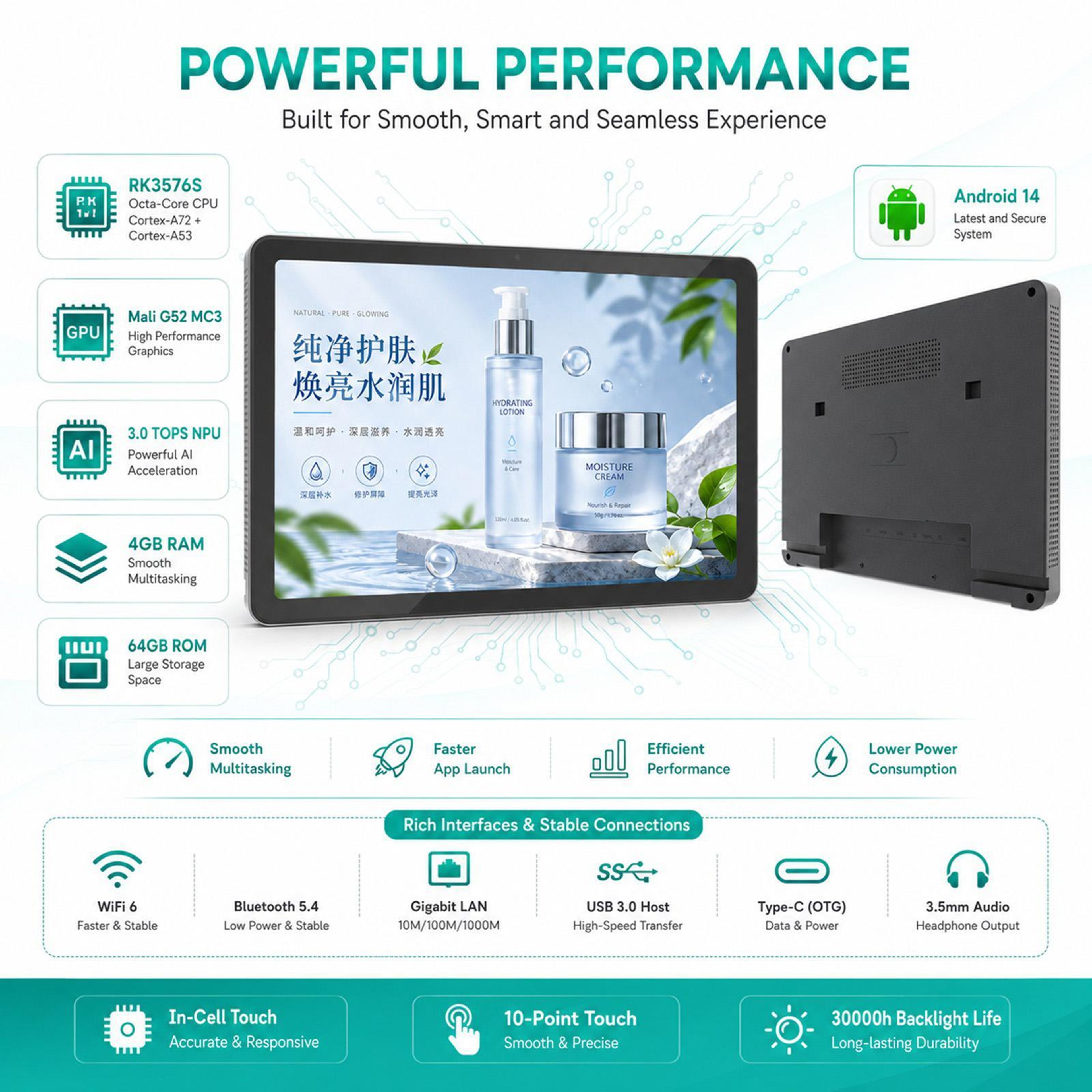 1095Inch Digital Signage Display With Android 14 10Point Touch 6