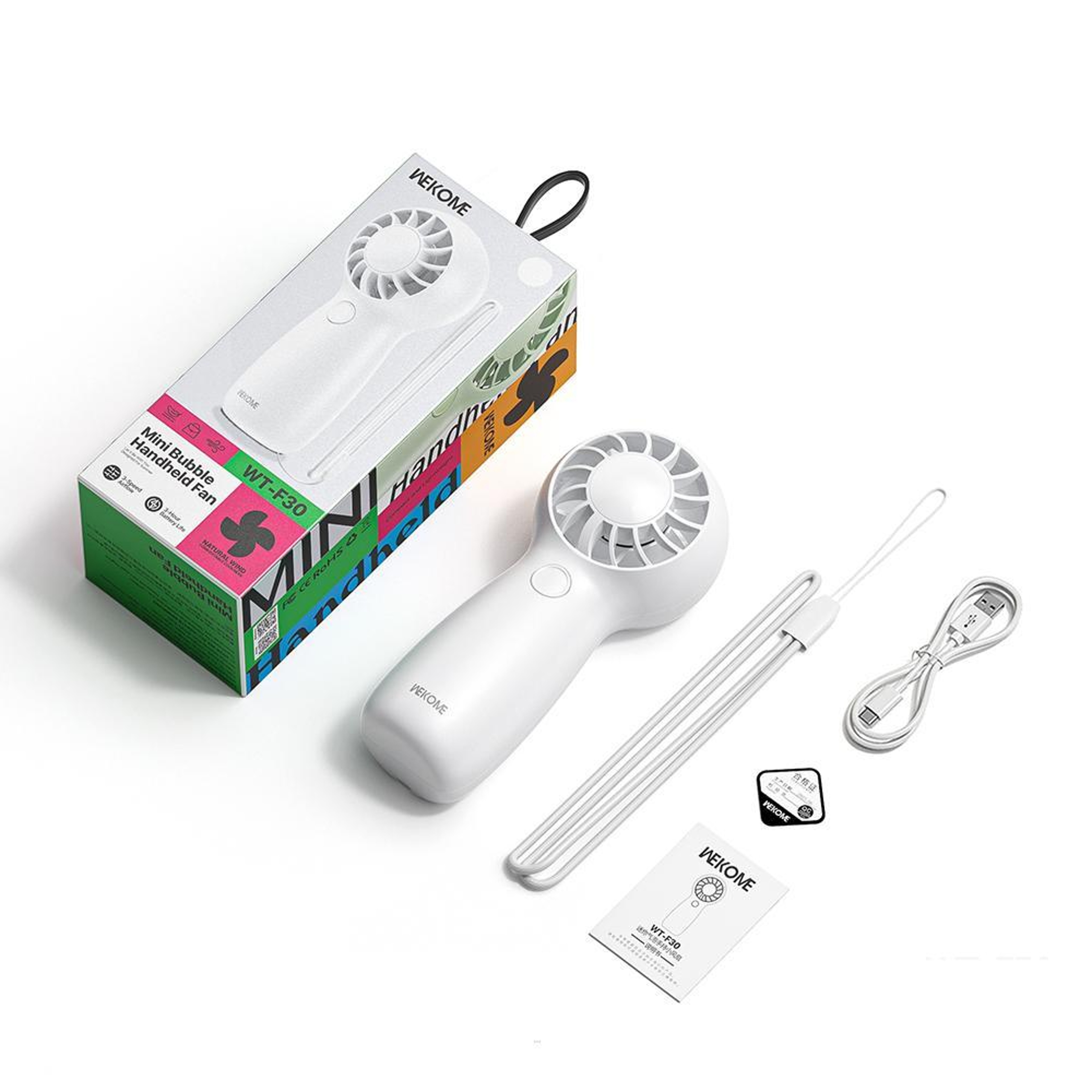 Mini Rechargeable Handheld Fan With 3 Speeds And TypeC Charging 3