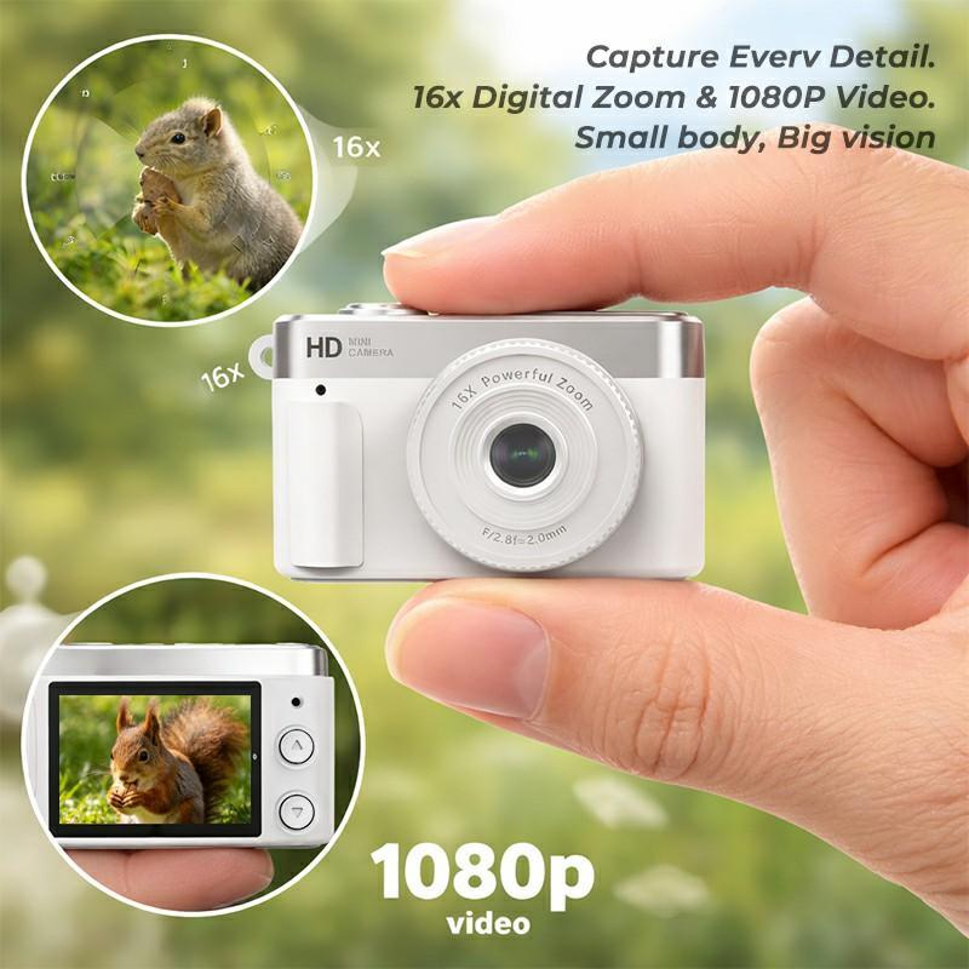 S3 1080P Mini Camera with 16X Zoom, Pocket Camera for Travel and Everyday Moments – view 12