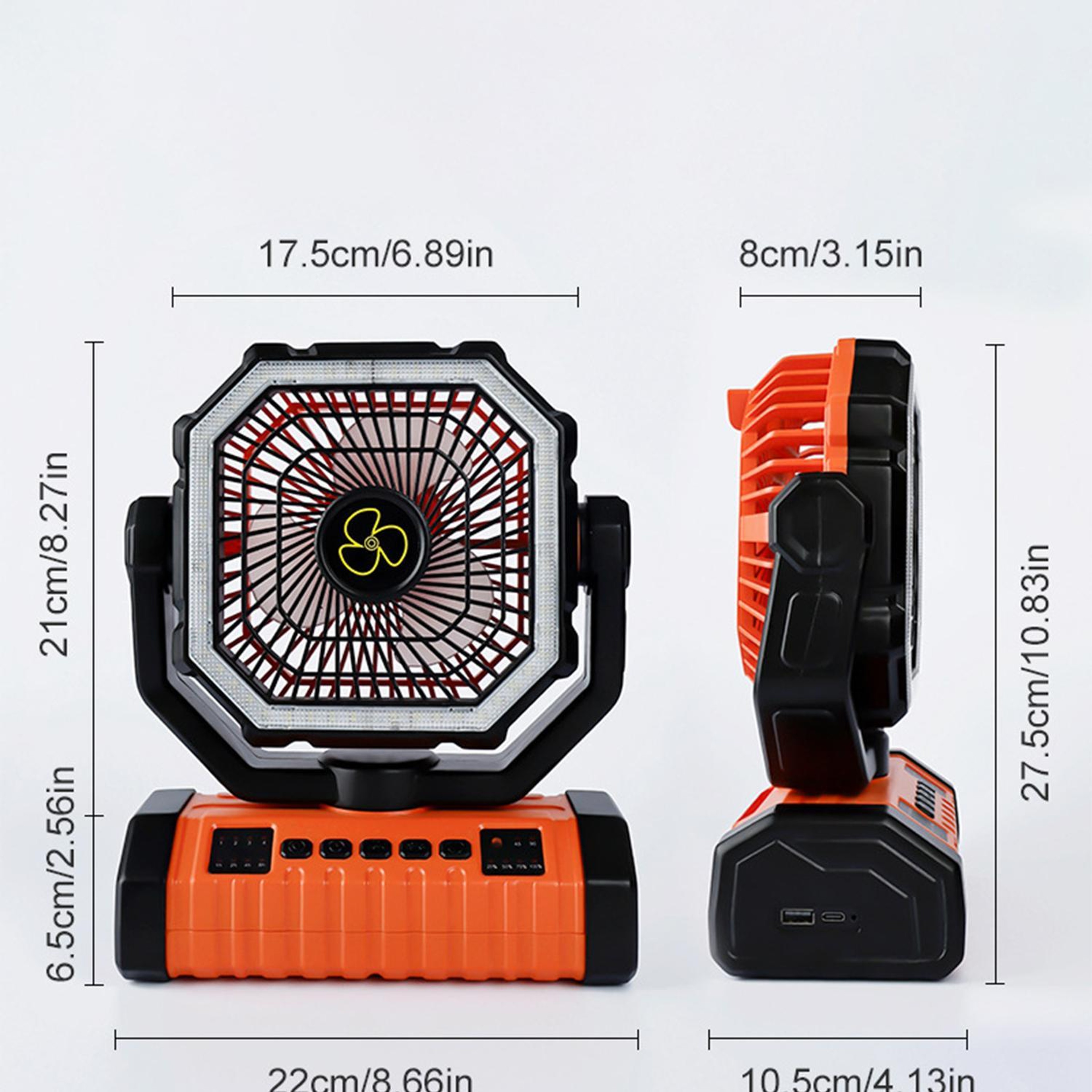 Rechargeable Camping Fan With LED Light Power Bank And Hanging Hook 5