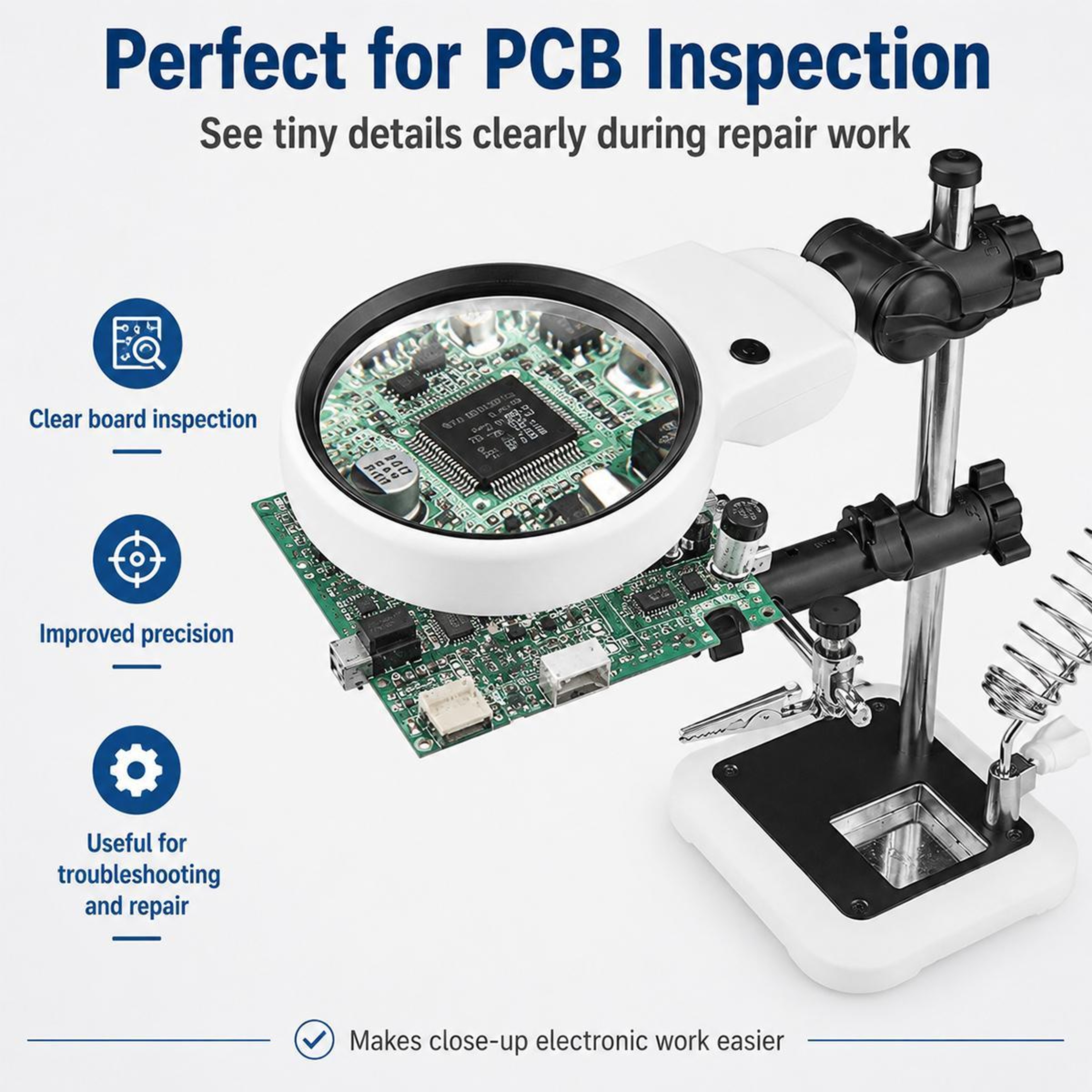Precision Helping Hands Magnifying Glass with Light for Soldering & Detail Work – view 7