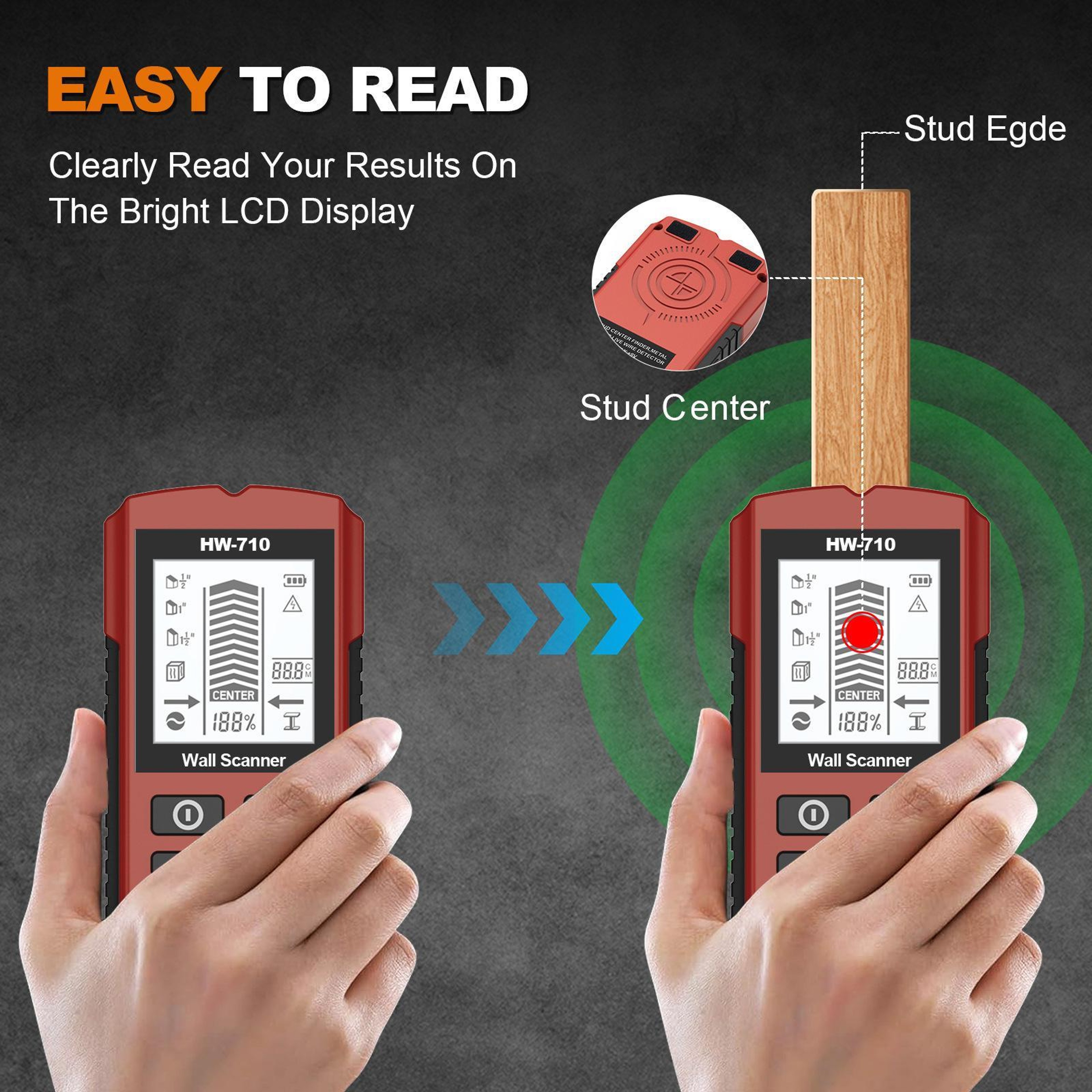 5in1 Stud Finder Wall Scanner With Metal And Live Wire Detection 4