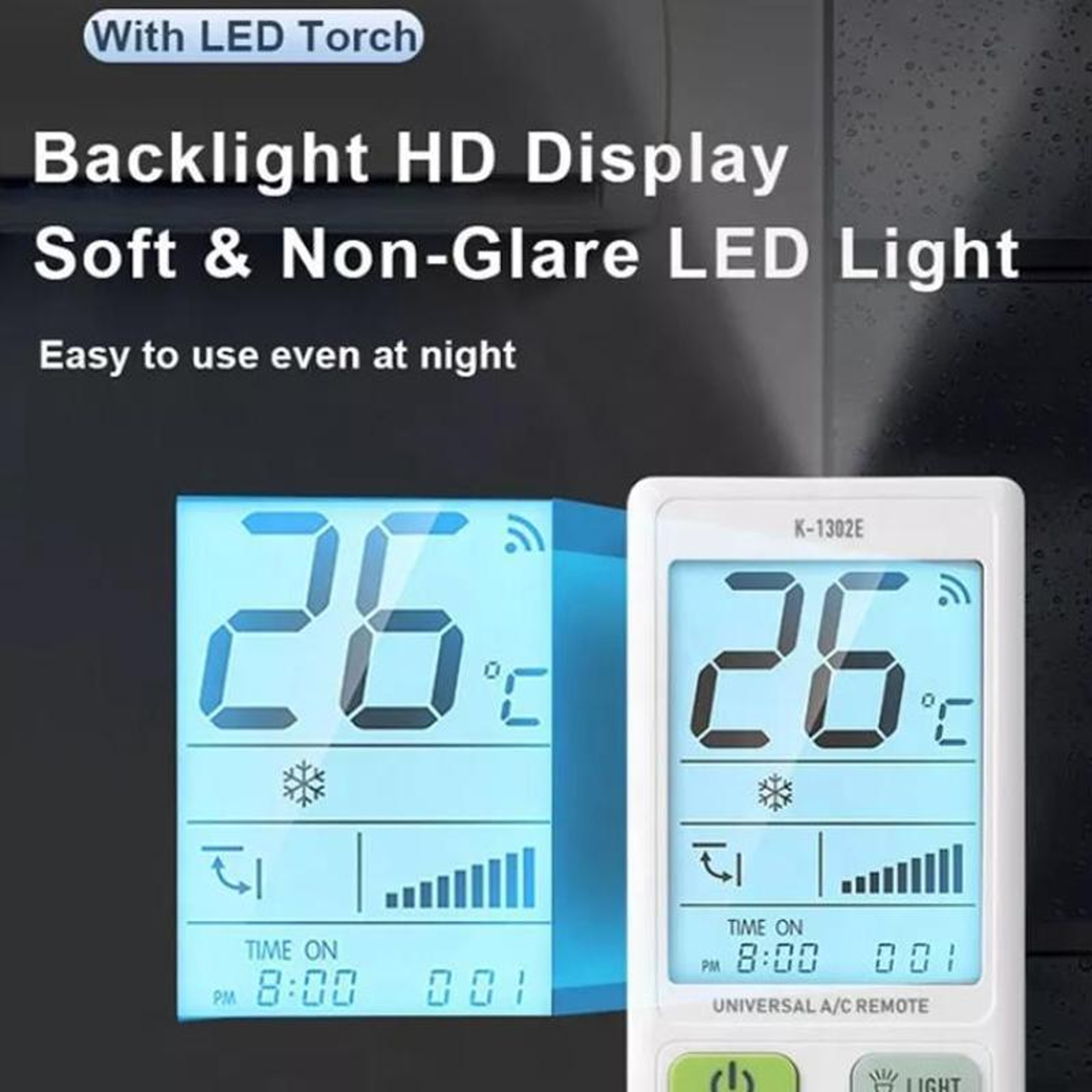 Universal AC Remote Control with Large Backlit LCD and Memory – view 7