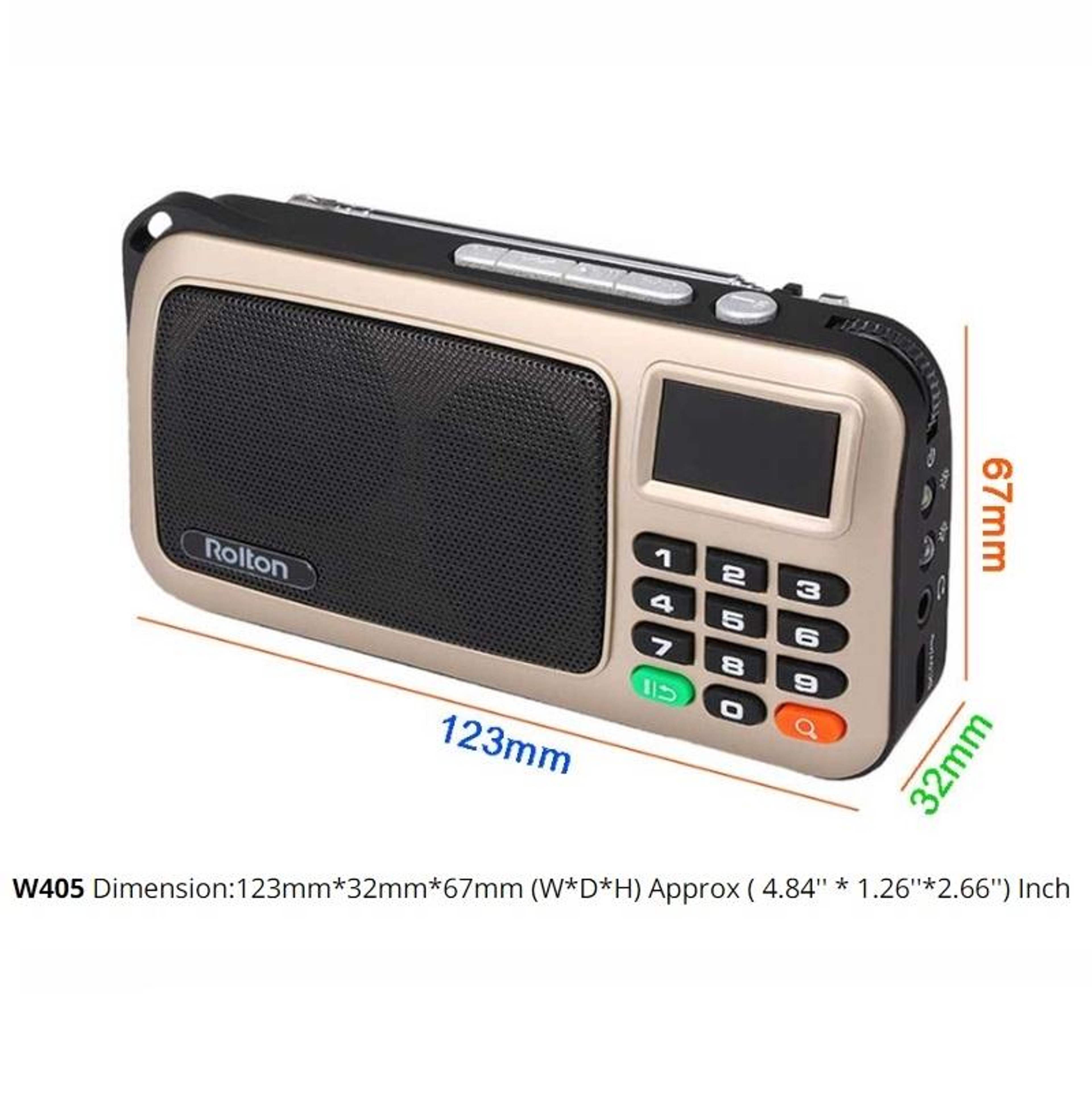 W405 Portable FM Radio With LED Display USB Music Player And TF Card Support 3