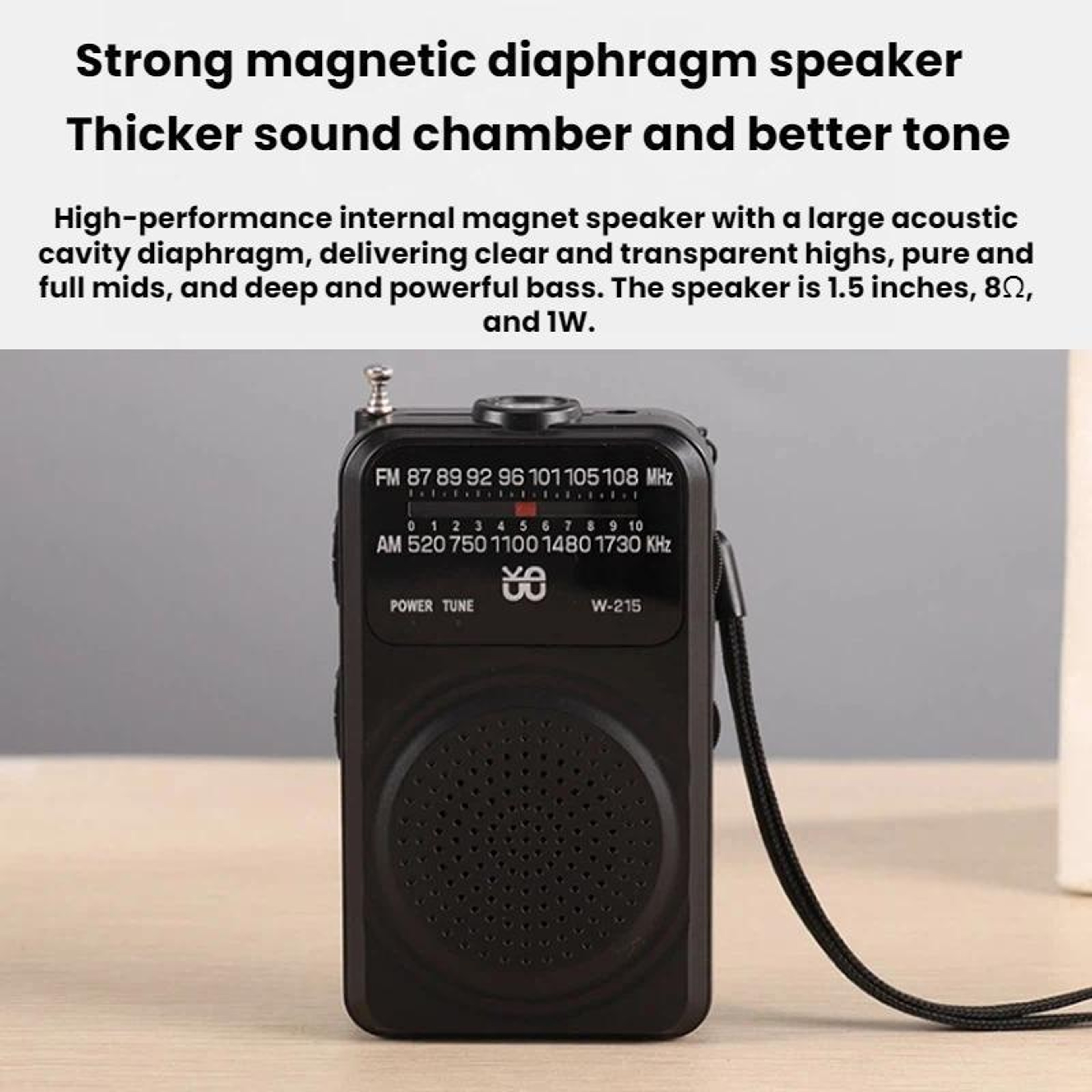 Portable AM FM Radio with LED Flashlight, DSP Reception and Pocket-Size Design – view 3