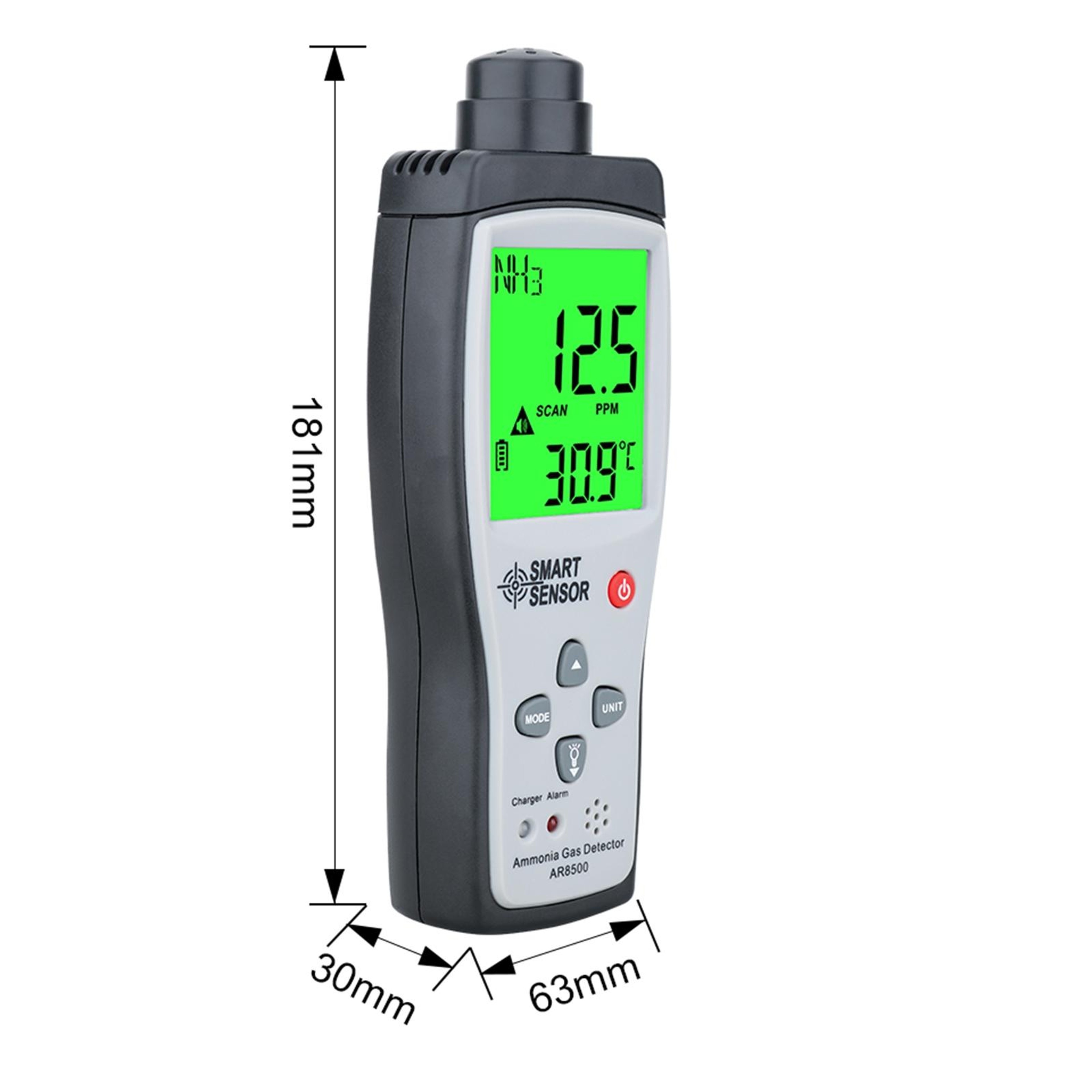 Handheld Ammonia Gas Detector With LCD And Audio Visual Alarm 1