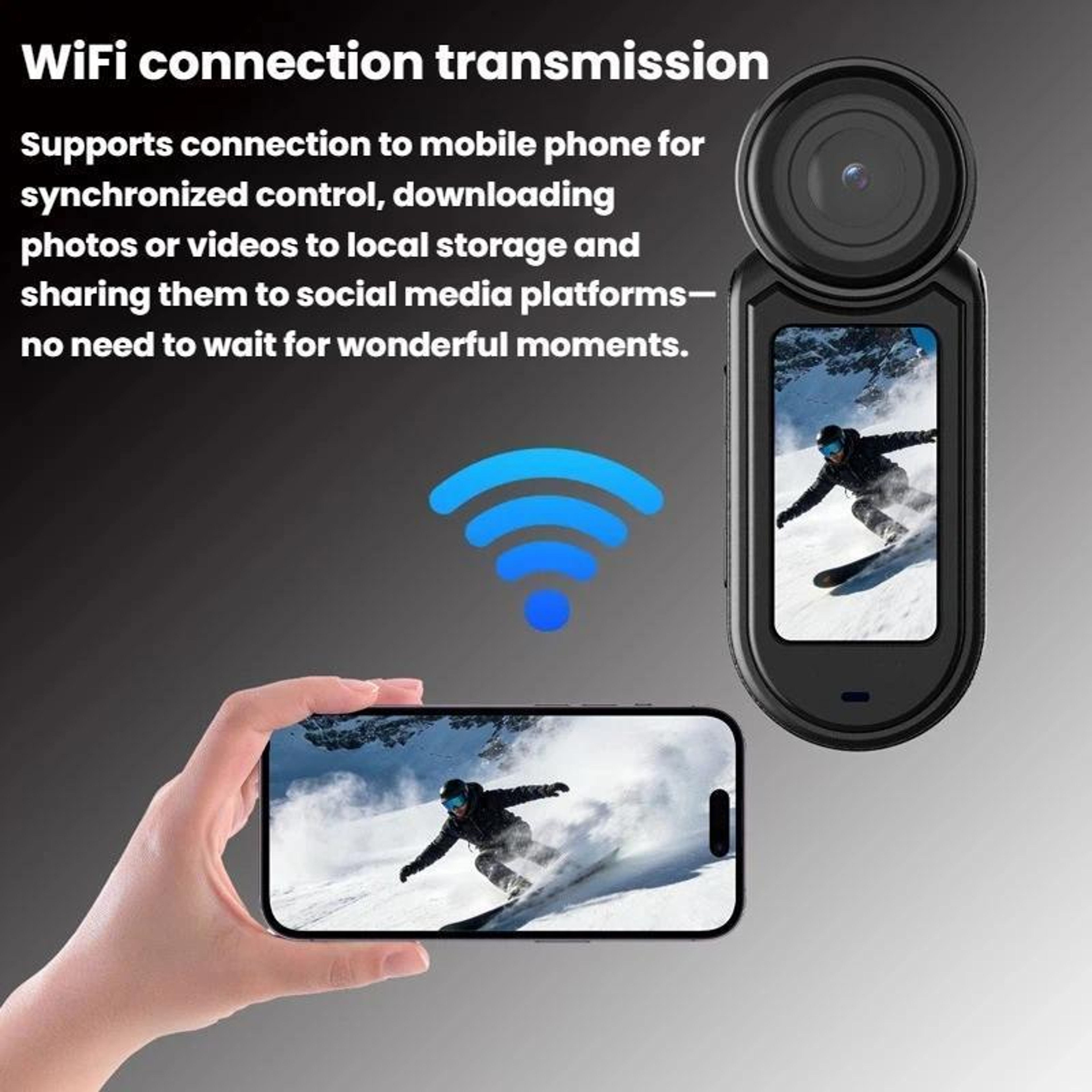 Mini Action Camera with Magnetic Neck Mount, WiFi and Image Stabilization – view 13