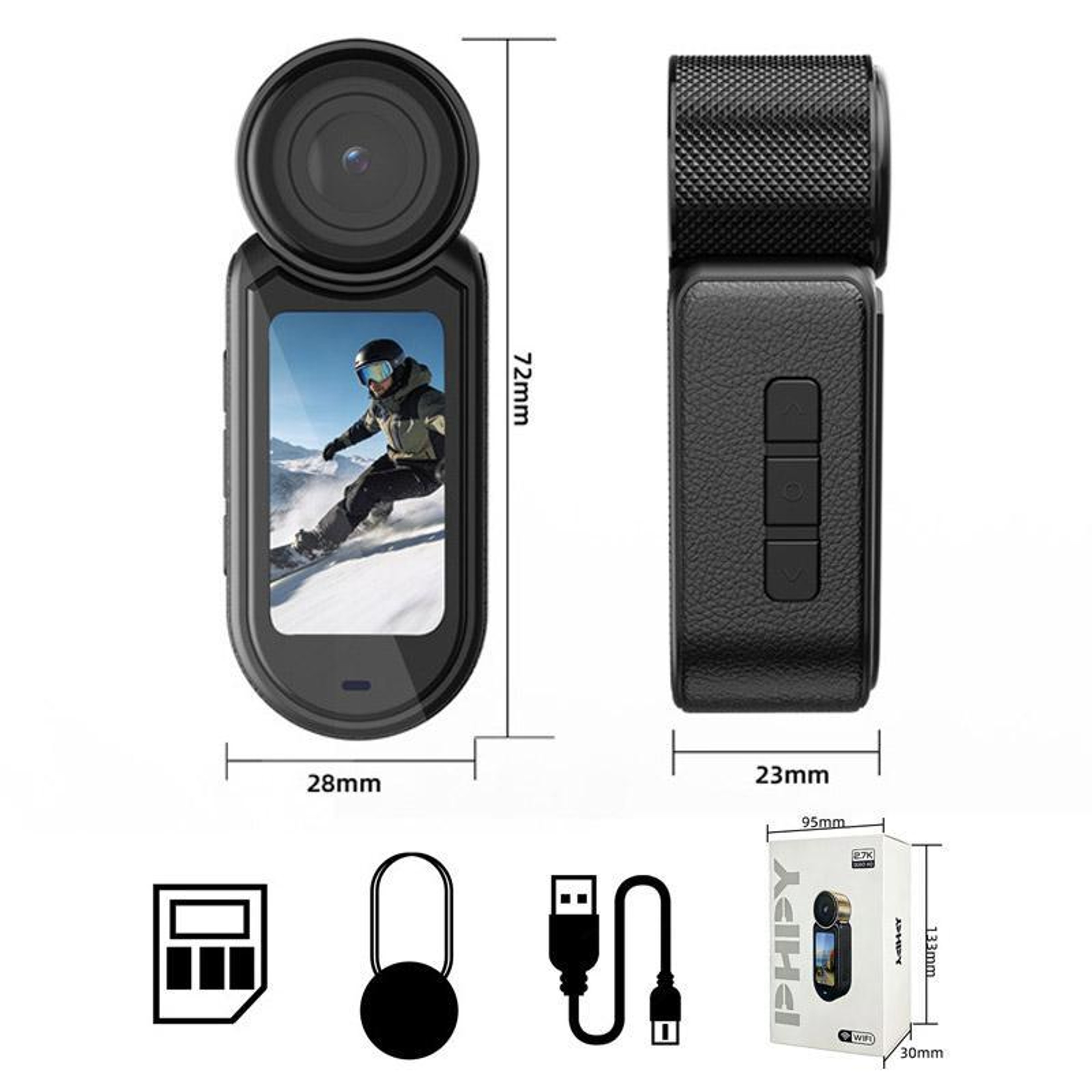 Mini Action Camera with Magnetic Neck Mount, WiFi and Image Stabilization – view 6