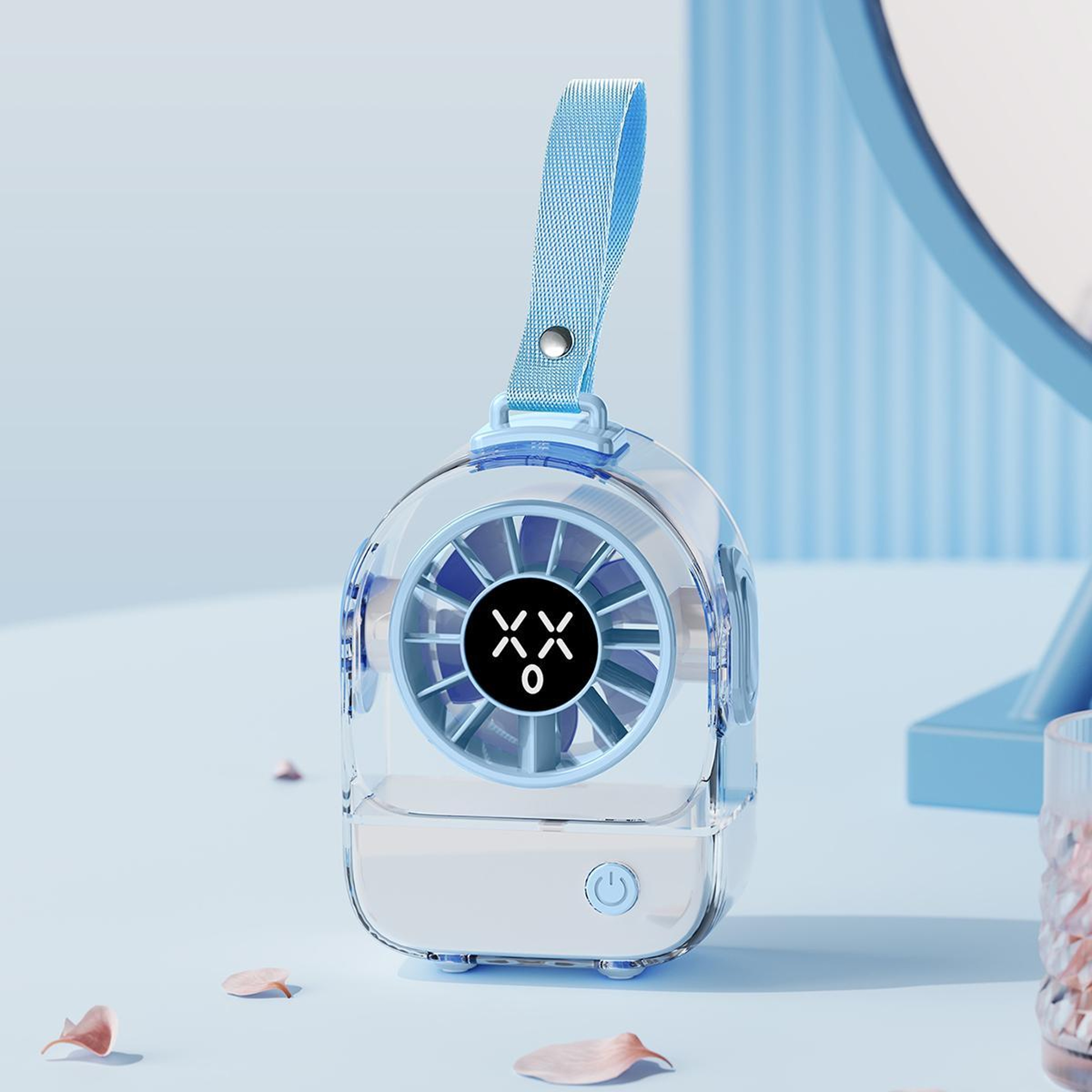 F8 Quiet Rechargeable Mini Desk Fan With LED Display And 5 Speeds 8