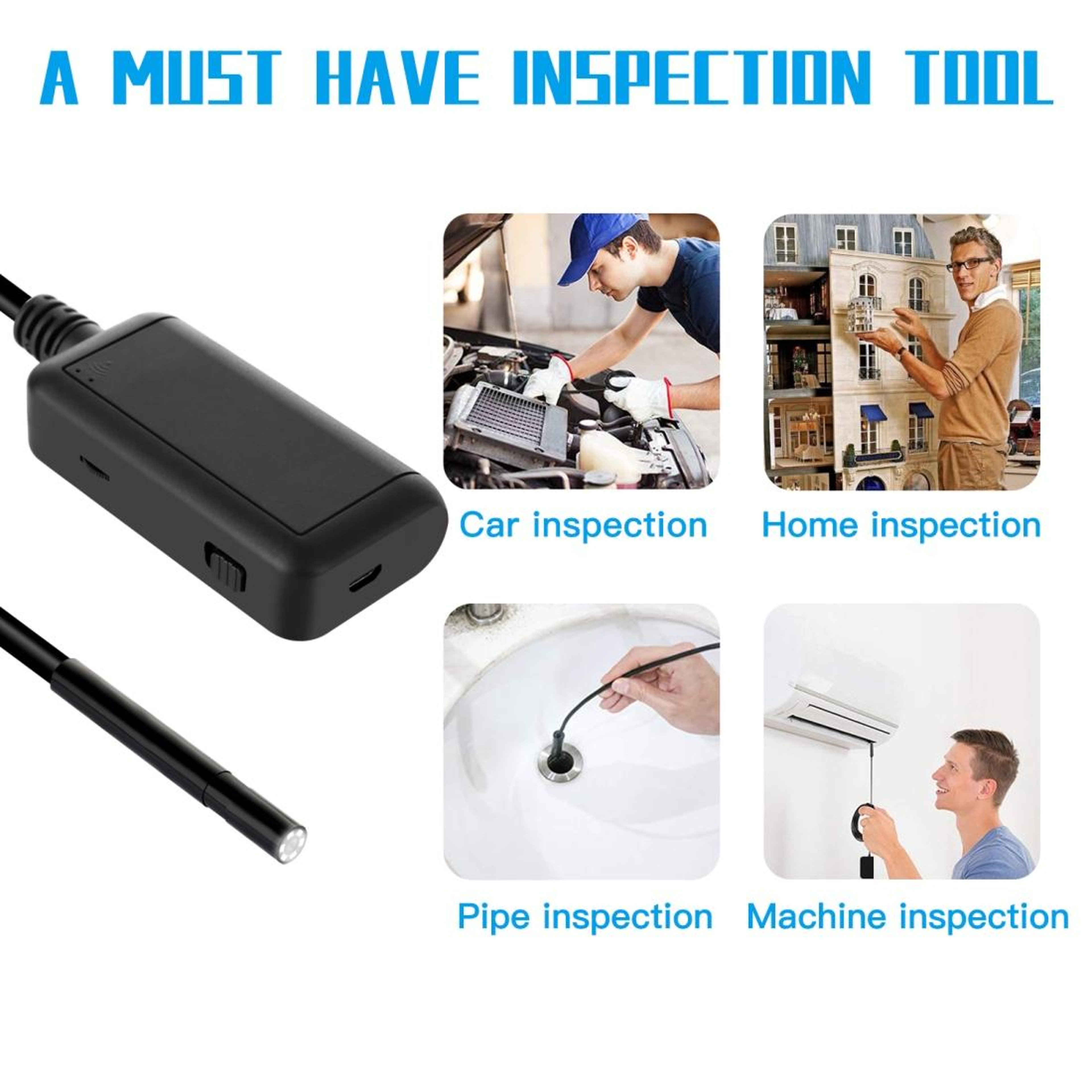 5MP WiFi Endoscope Camera With 55mm Inspection Camera Lens And 6 Adjustable LEDs 7