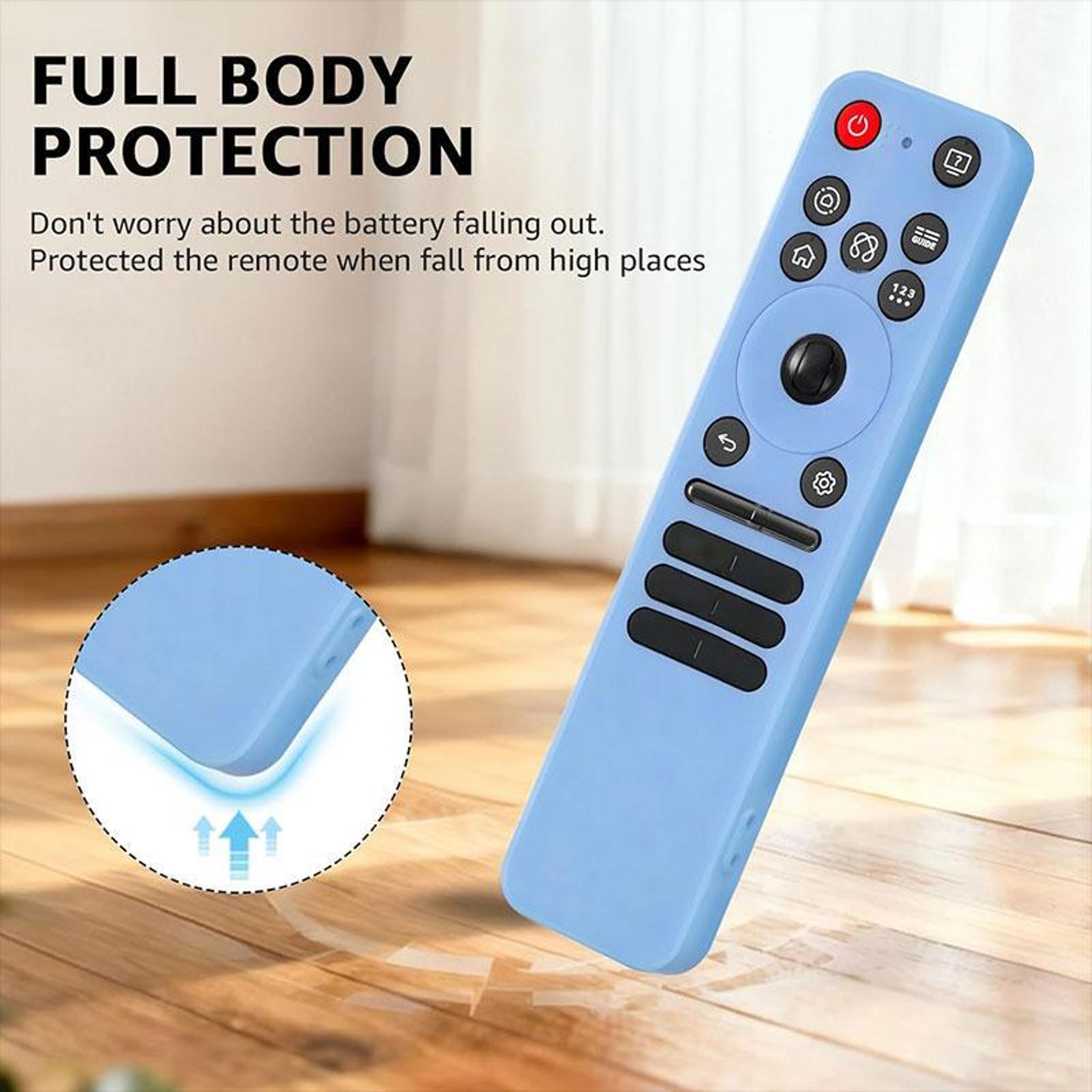 4PCS LG MR25GA Magic Remote Case Soft Silicone Shockproof Covers With Mini Straps 4