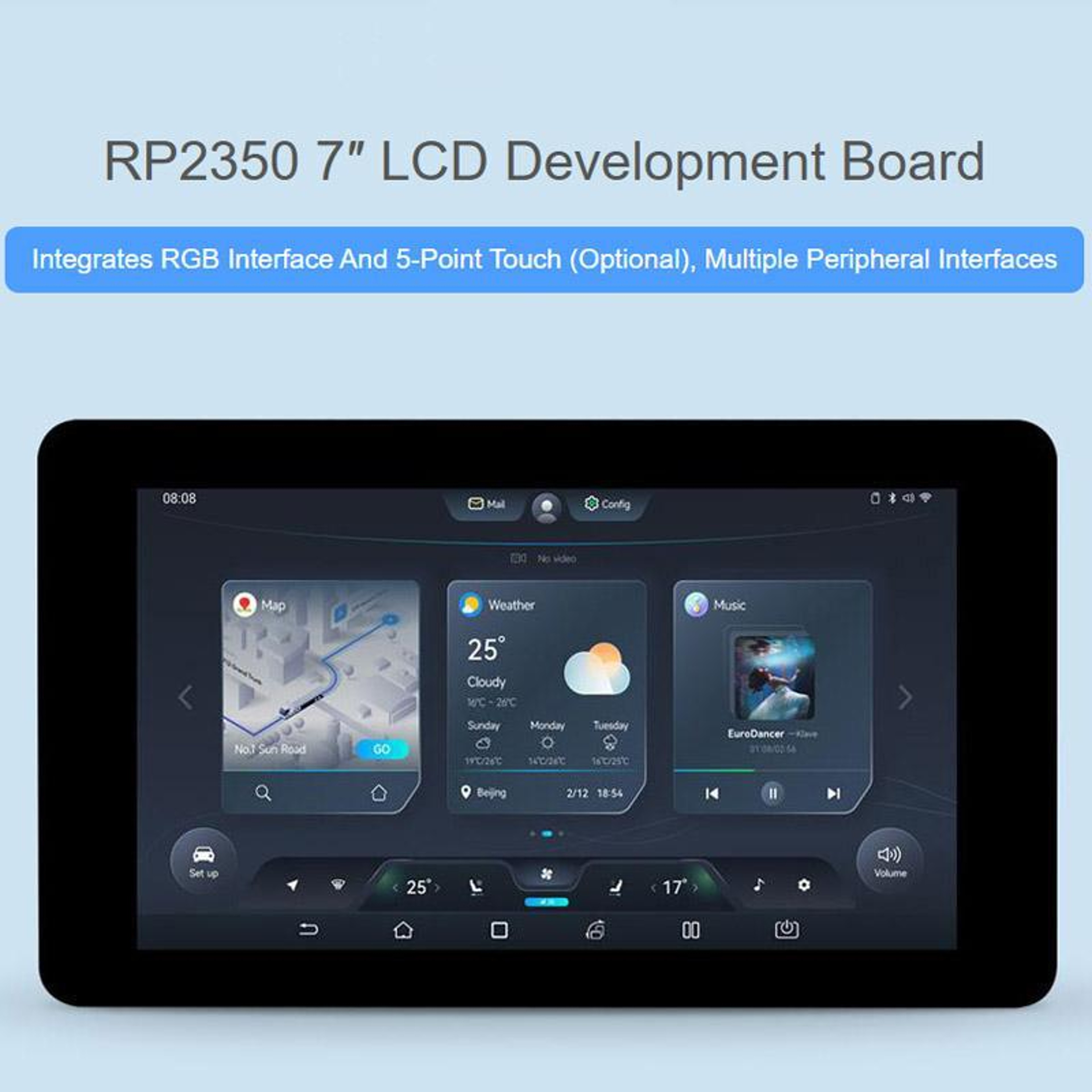 7 Inch LCD Development Board With Display And Dual Architecture 2
