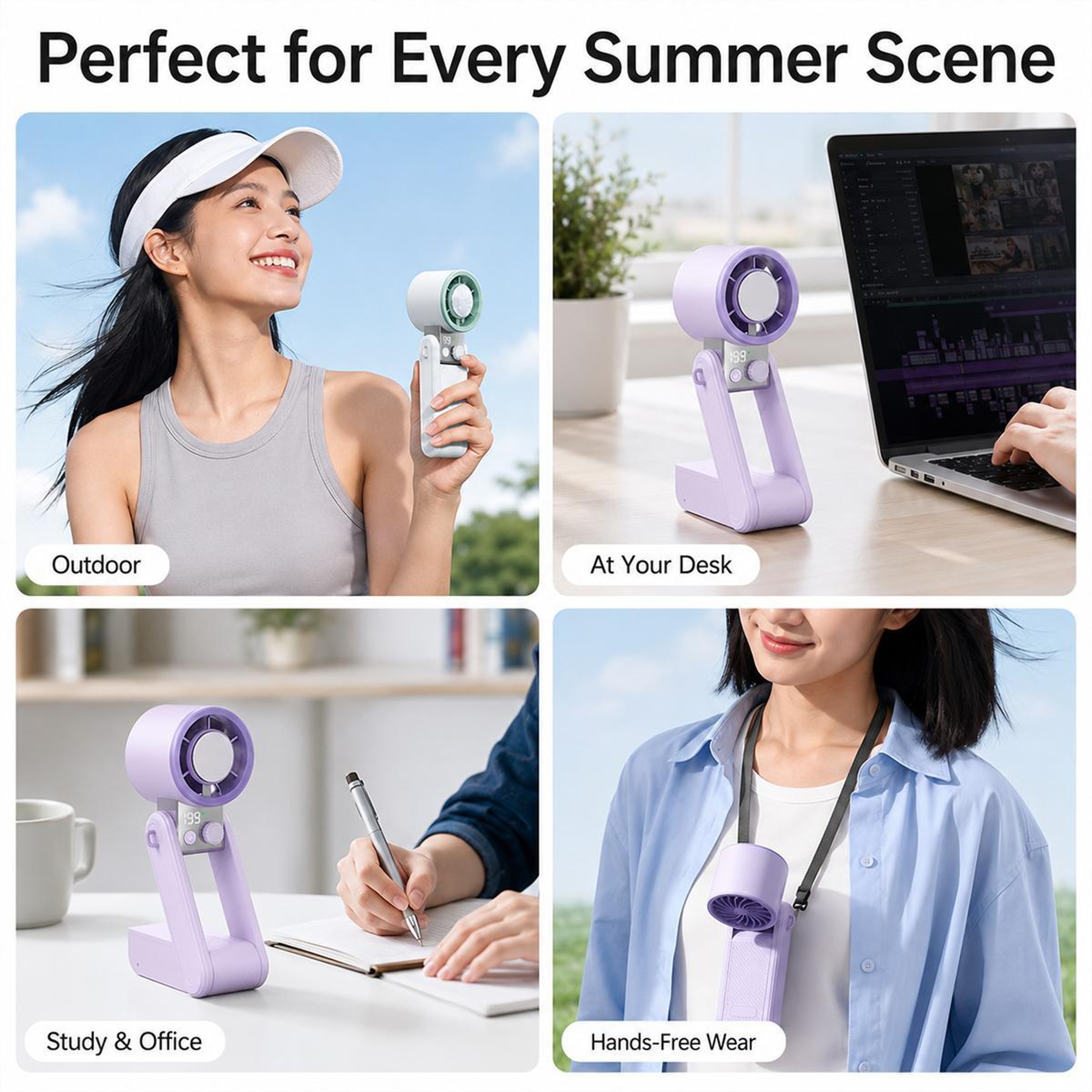 199Speed Portable Handheld Fan With Digital Display 2