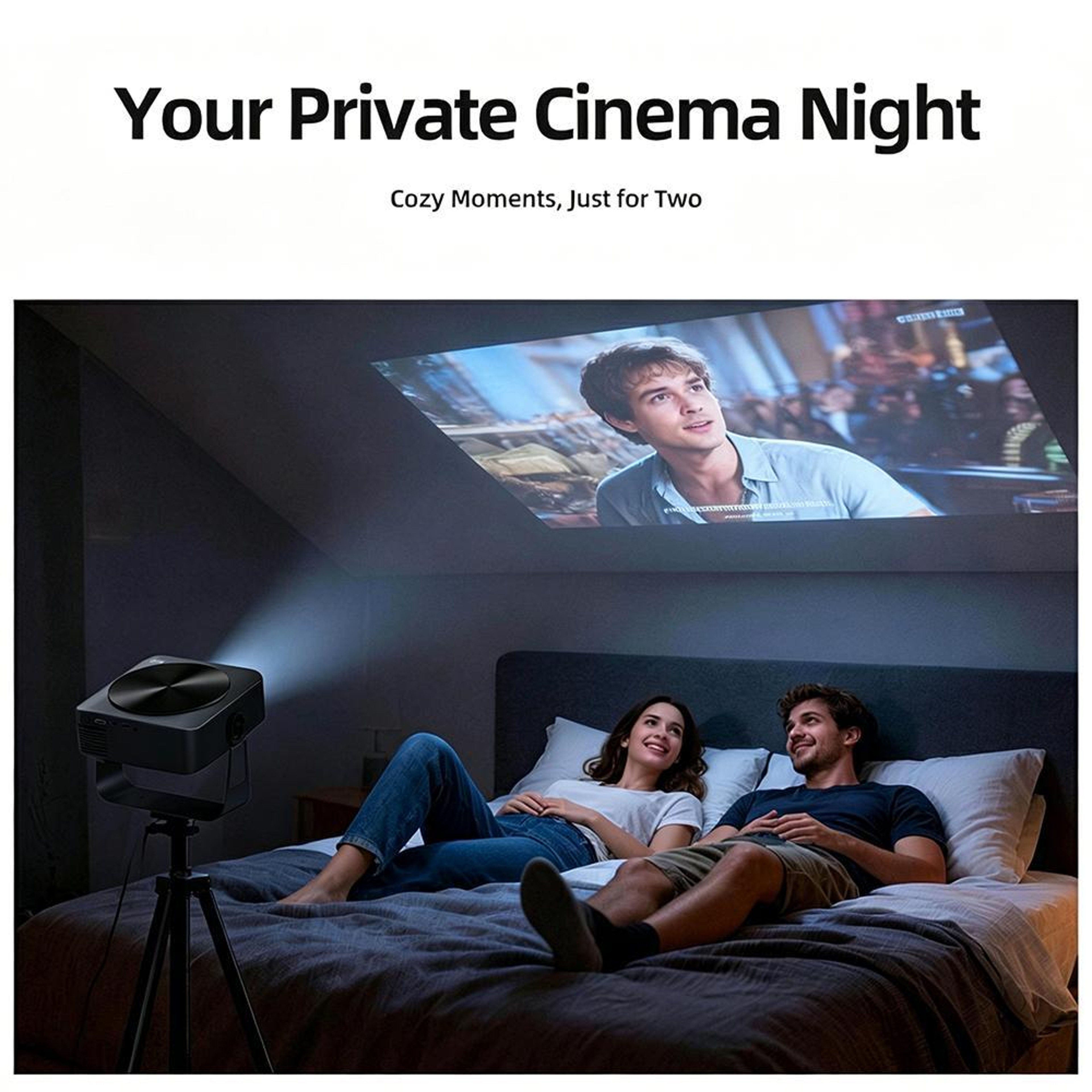 1080P Smart Projector With Android 12 760 ANSI And 200 Rotating Stand 14
