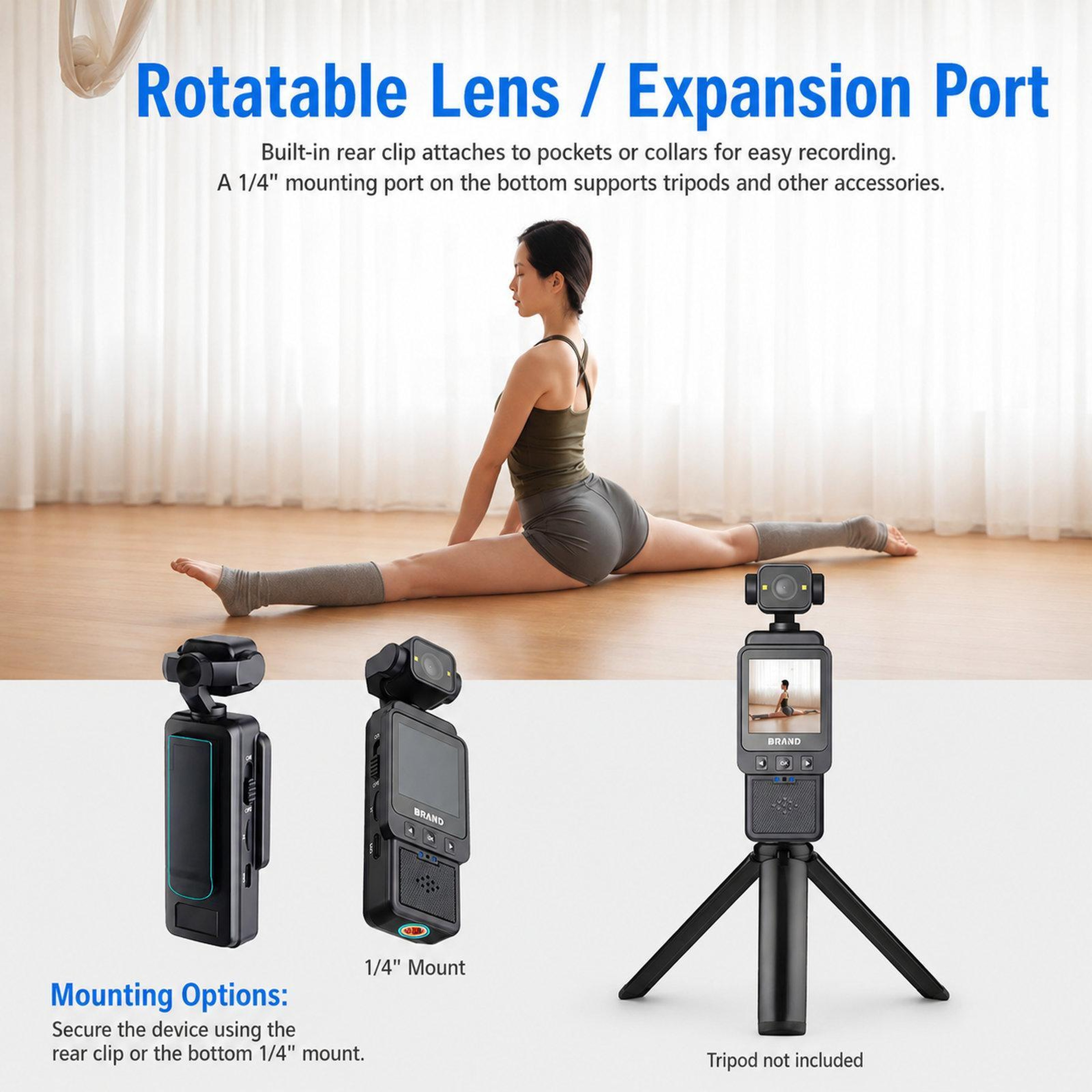 WiFi Body Camera With 270 Rotatable Lens Screen  Long Battery Life 10