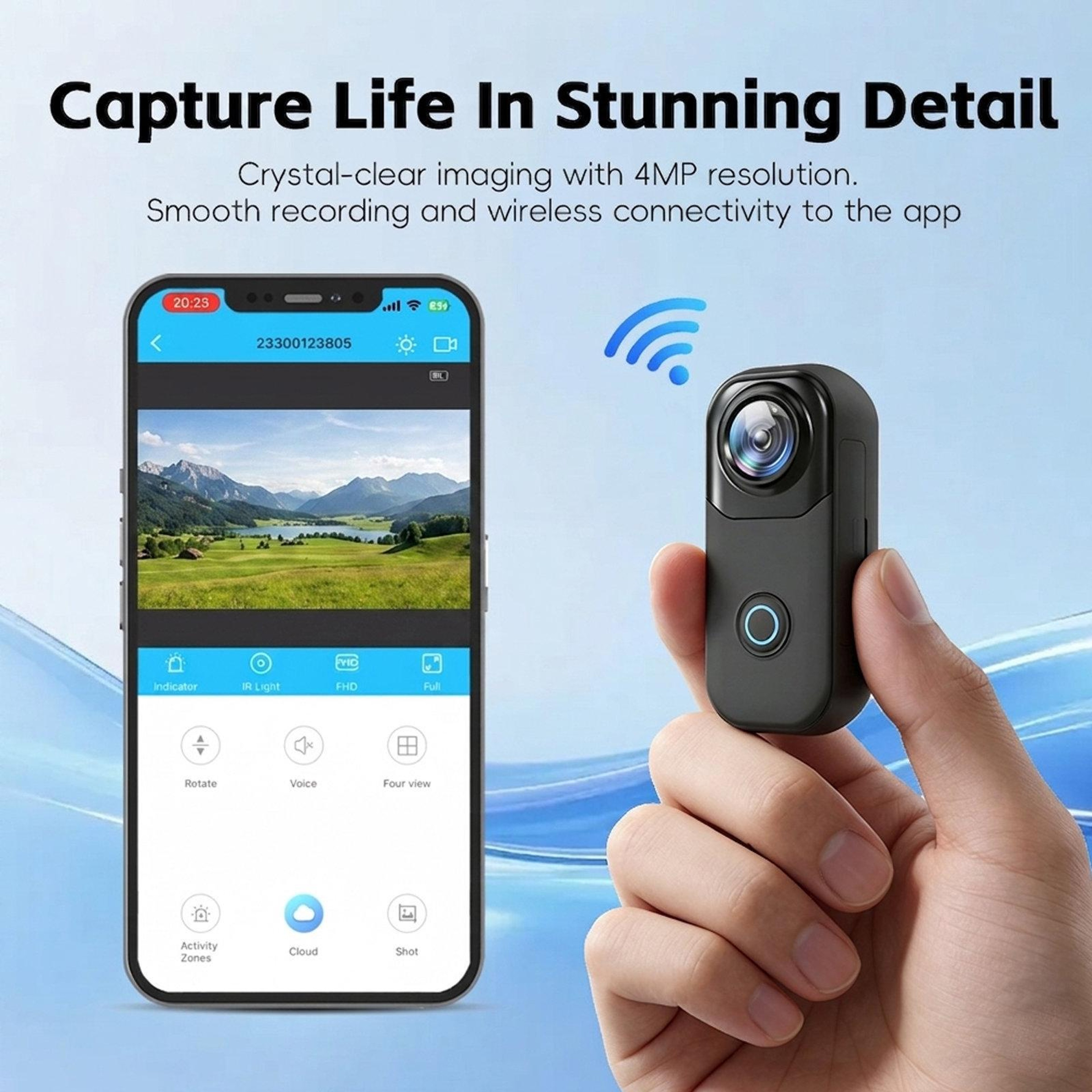 MZ01 4K WiFi Thumb Action Camera With Wide Angle Lens And Waterproof Case 2
