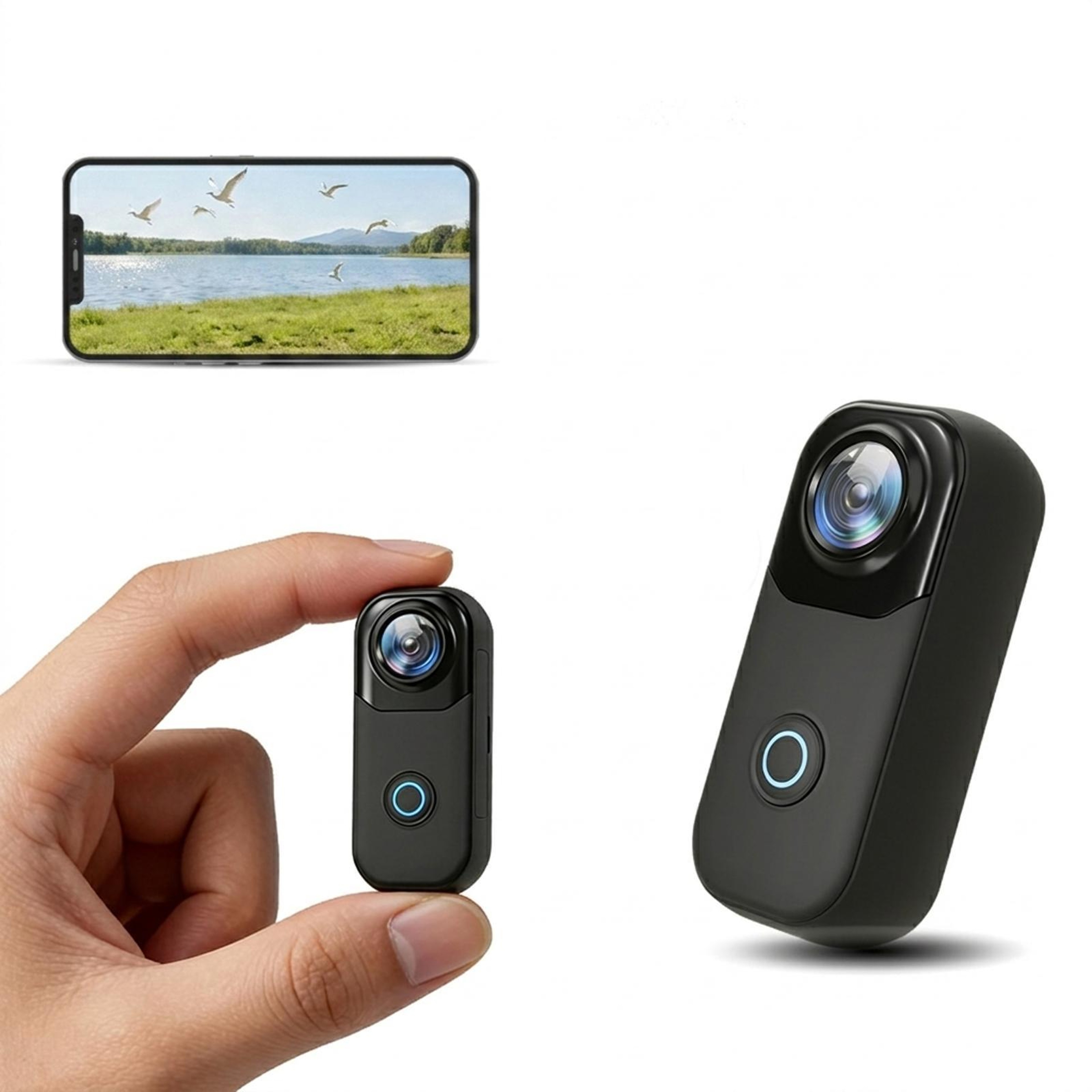 MZ01 4K WiFi Thumb Action Camera With Wide Angle Lens And Waterproof Case 7