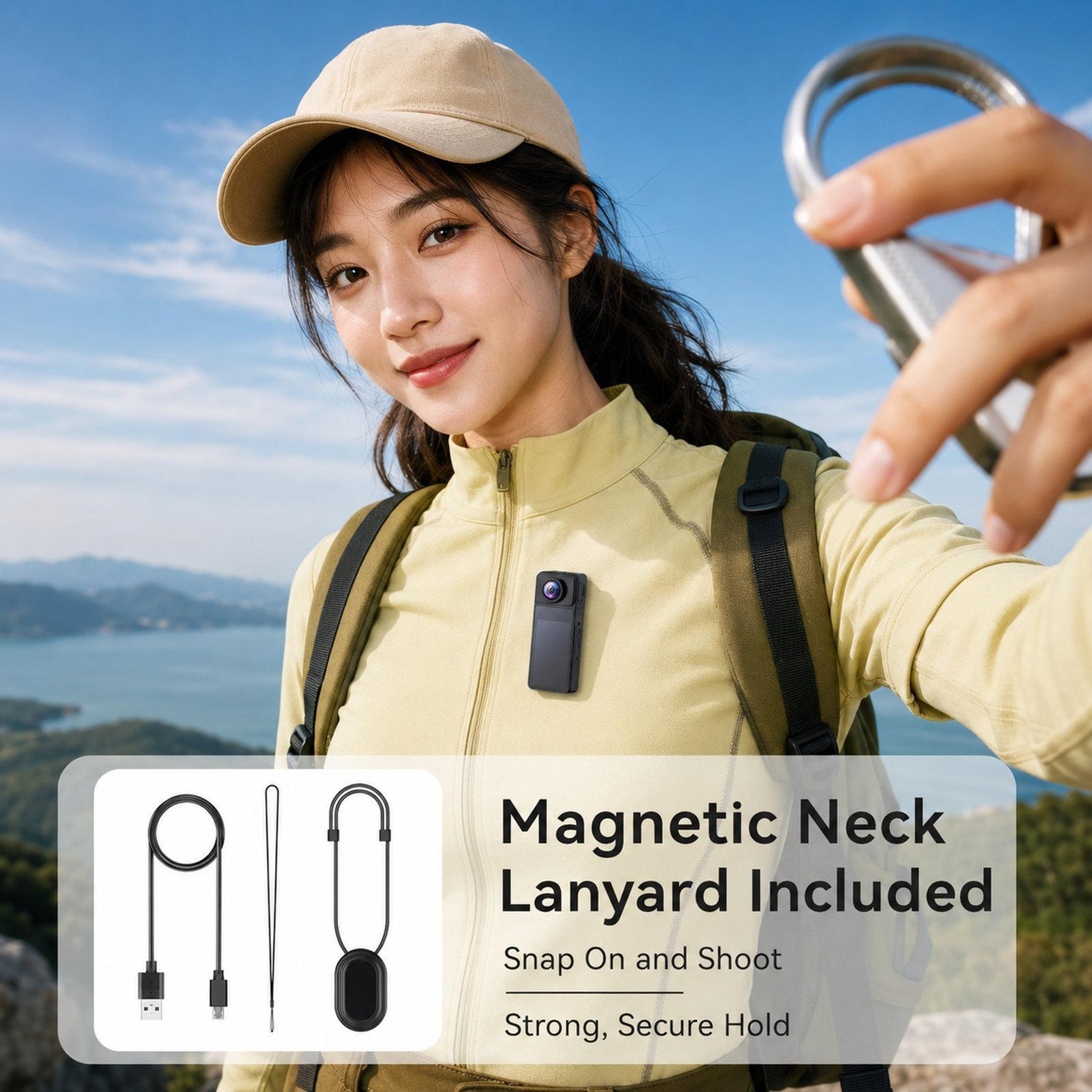 Wearable Body Camera With WiFi EIS Stabilization And Magnetic Chest Mount 3