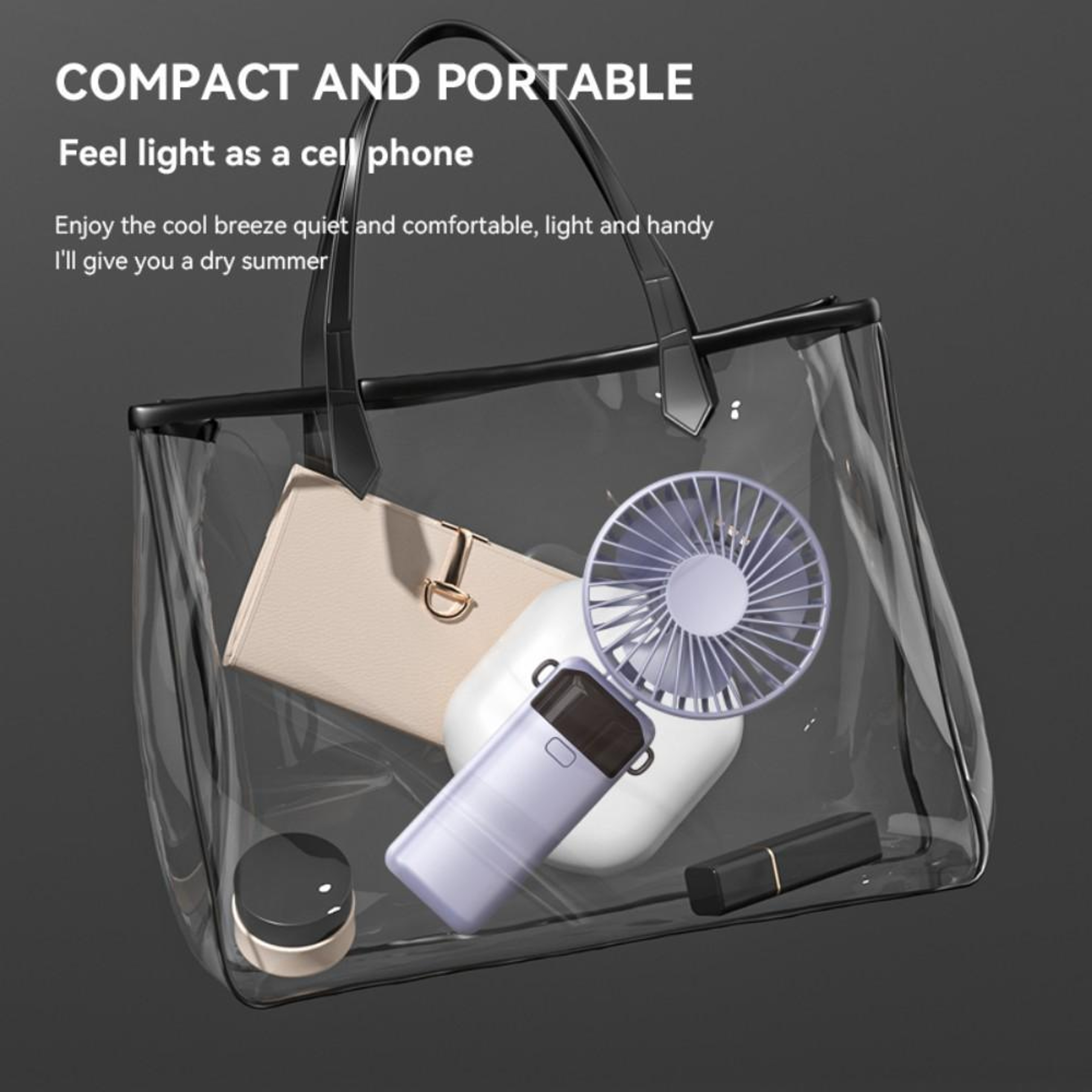 Portable Handheld Fan With Ice Cooling Foldable Design And LED Display 3