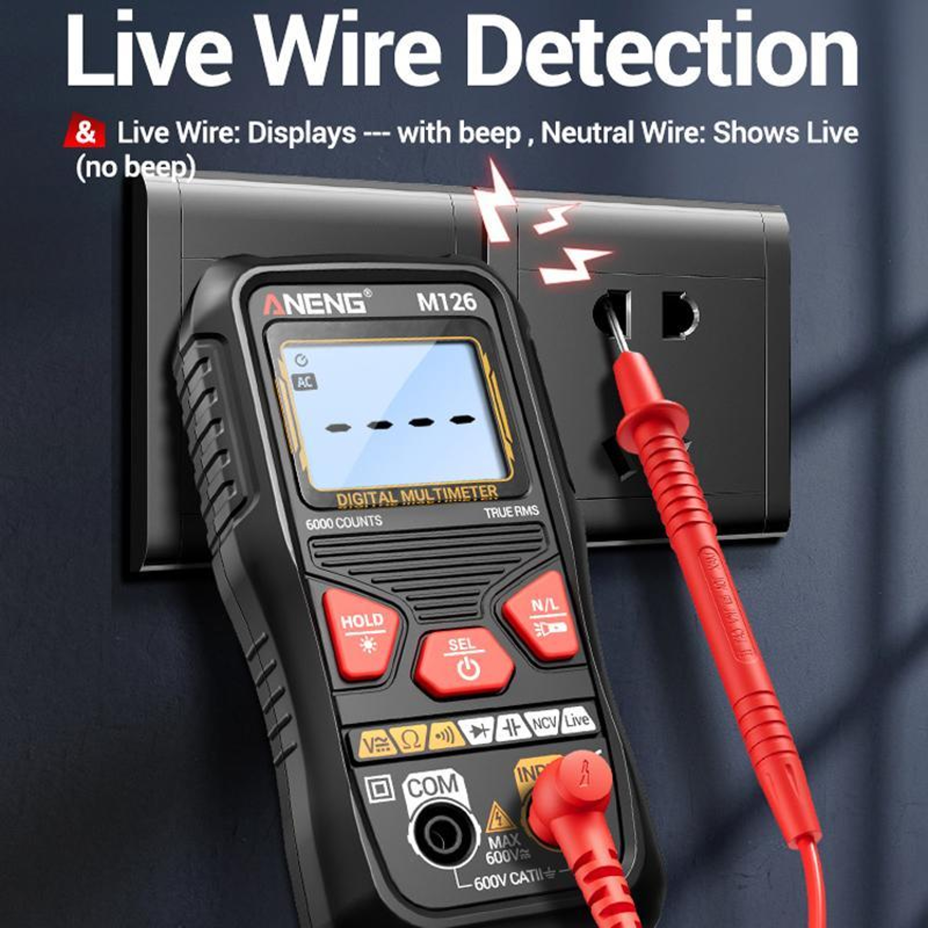 Digital Multimeter With NCV Voltage Tester And 6000Count Backlit Display 4