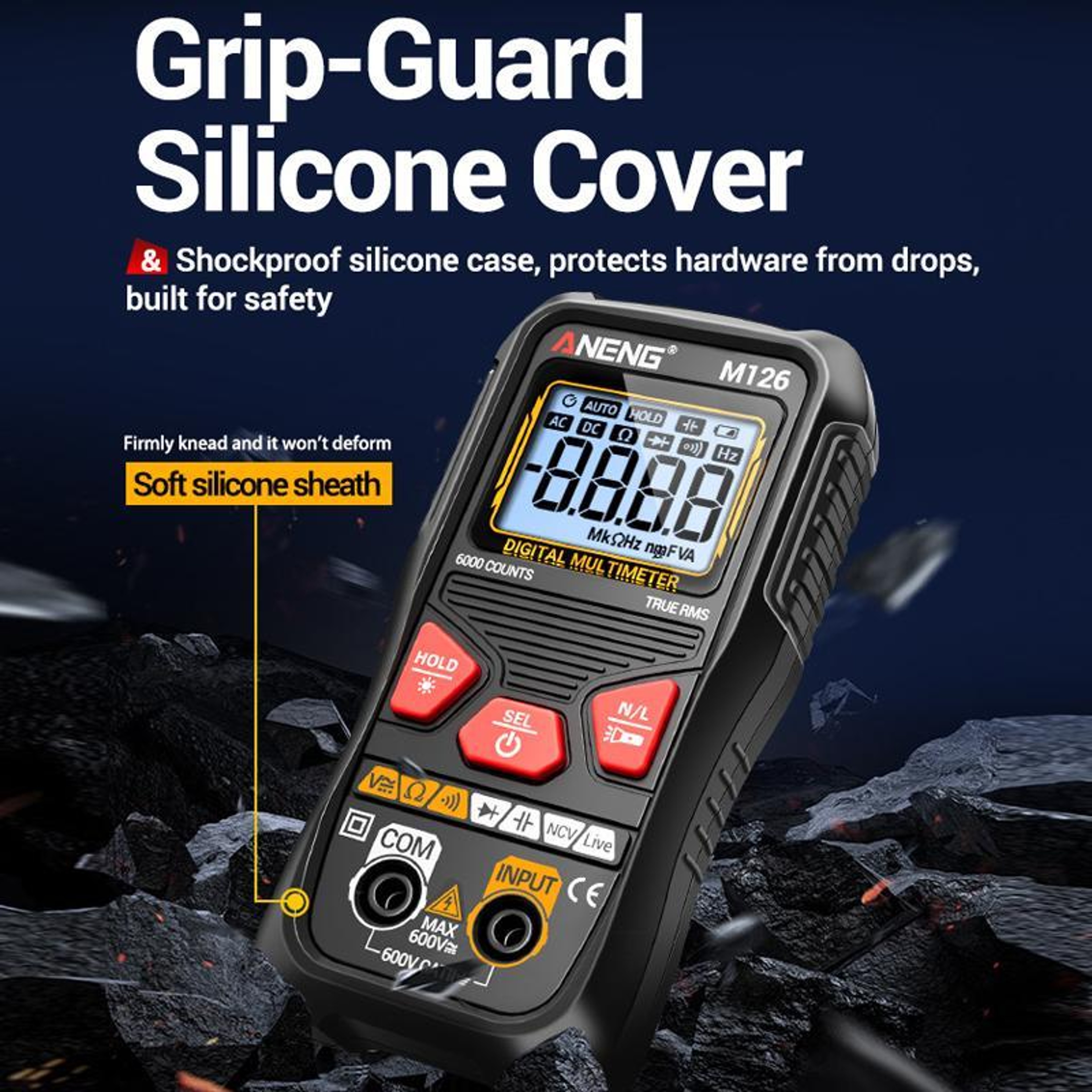 Digital Multimeter With NCV Voltage Tester And 6000Count Backlit Display 6