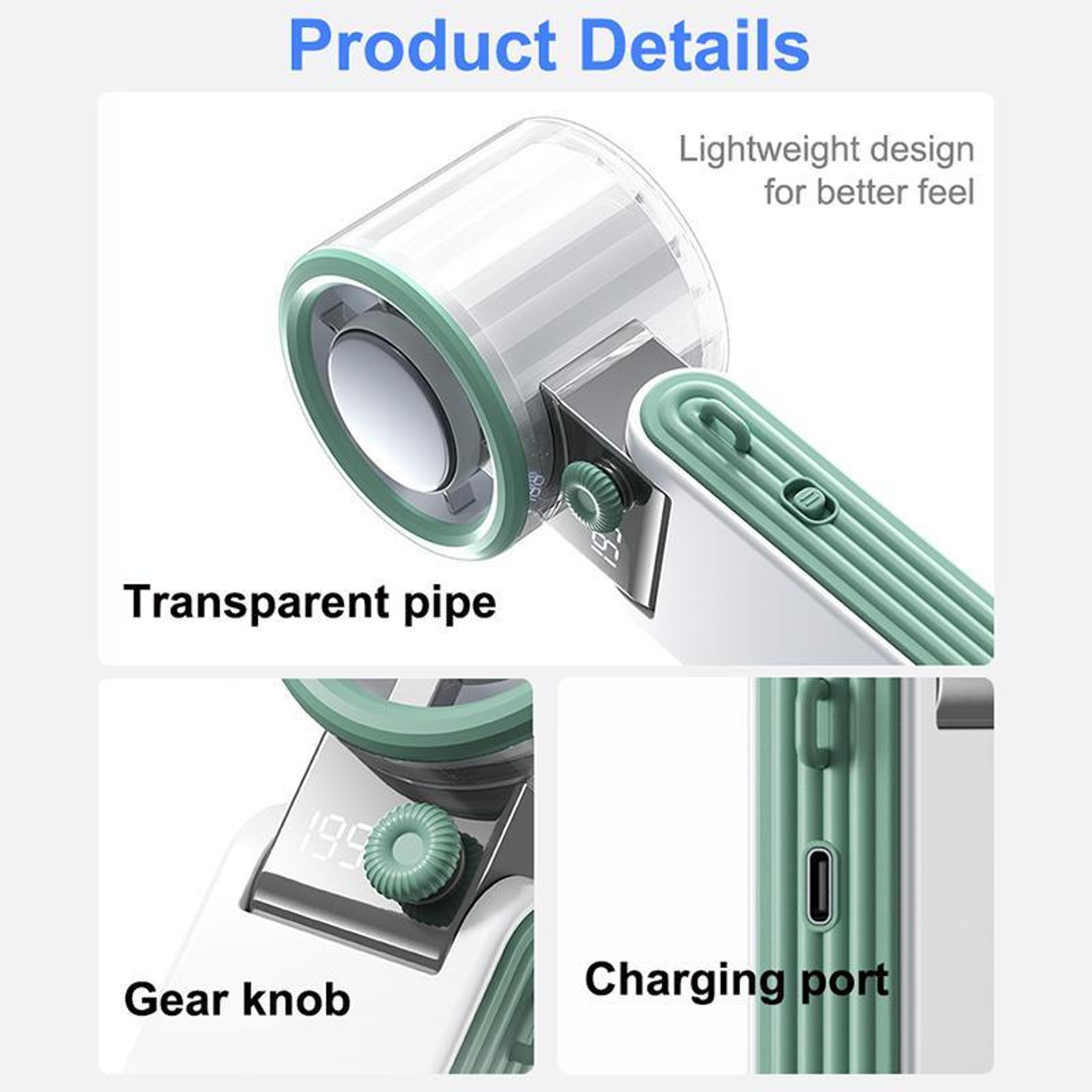 Portable Handheld Turbo Fan With 199 Speeds Digital Display And Foldable Design 3