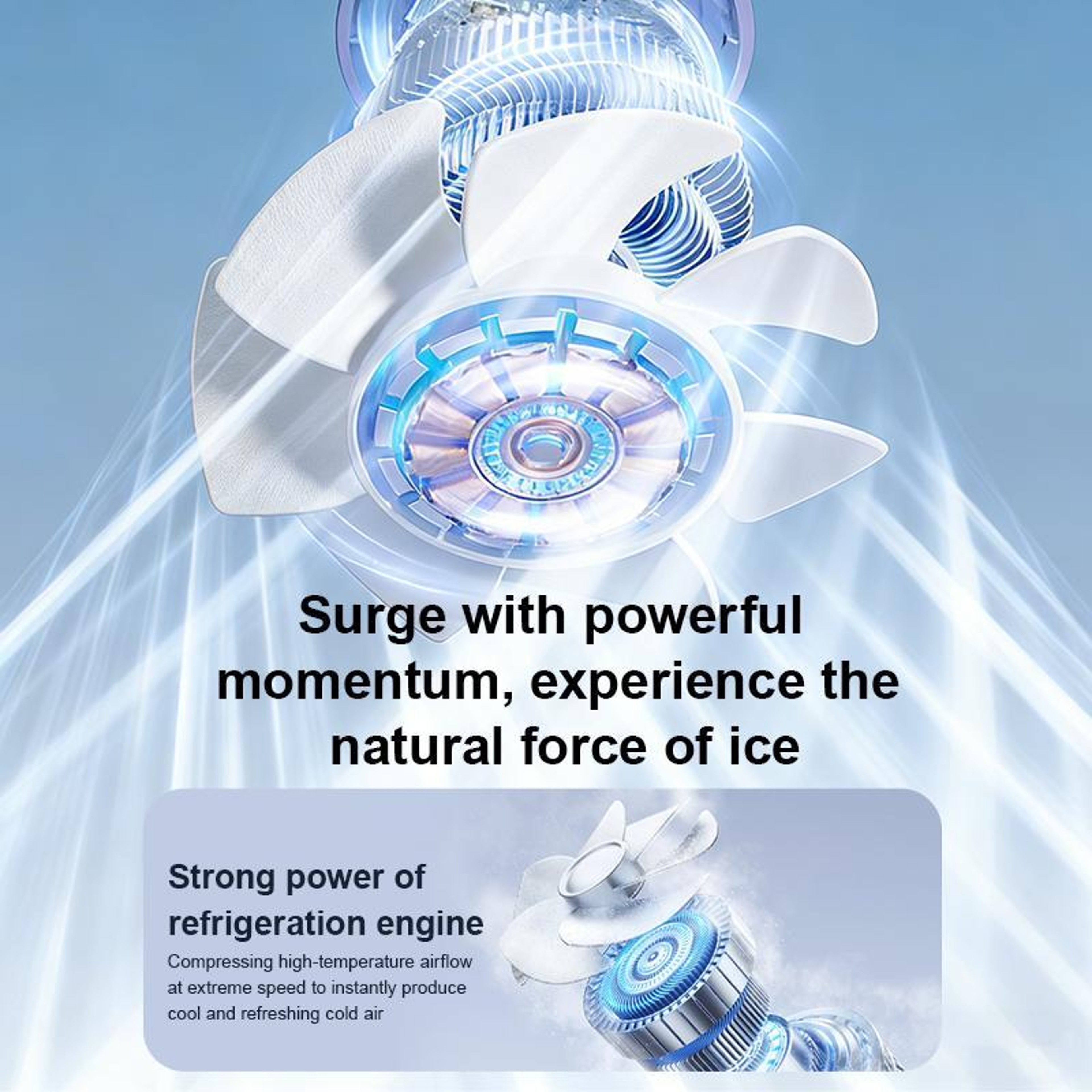 Mini Ice Cooling Handheld Fan With Digital Display And 199Speed Rechargeable Cooling 3