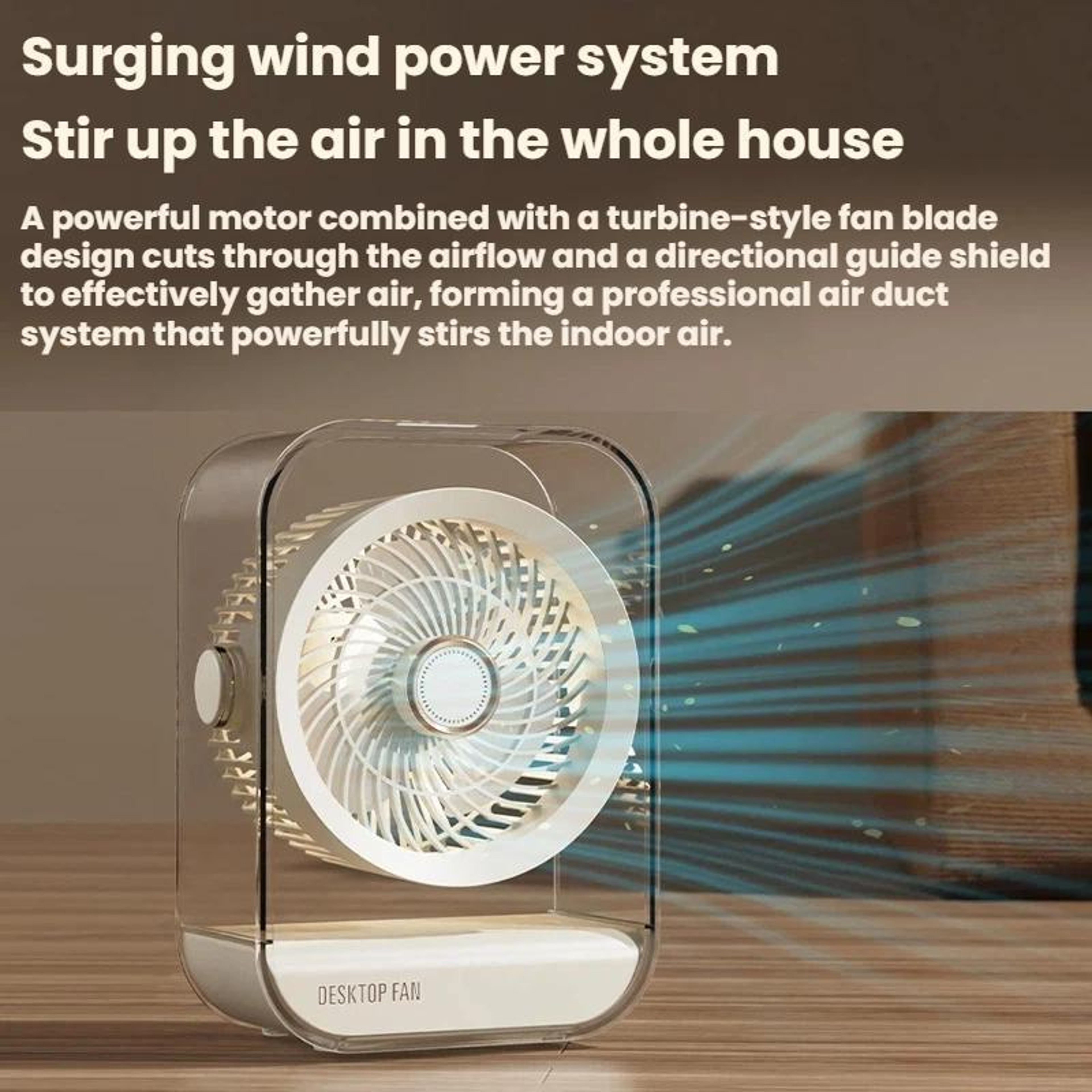 5Speed Rechargeable Desk Fan With Night Light And 360 Adjustable Airflow 10