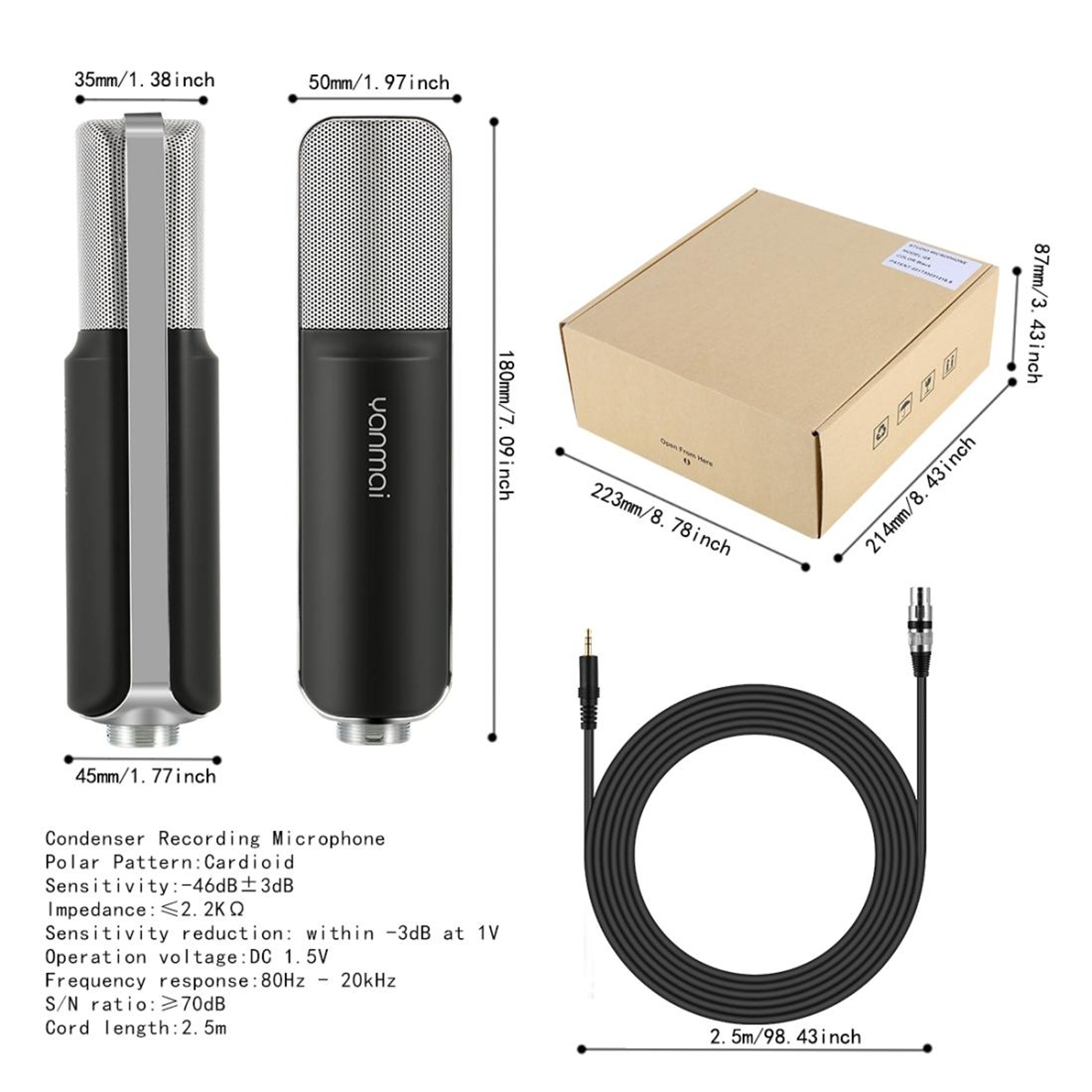 Q8 Condenser Microphone With Adjustable Stand For Gaming Streaming And Recording 4