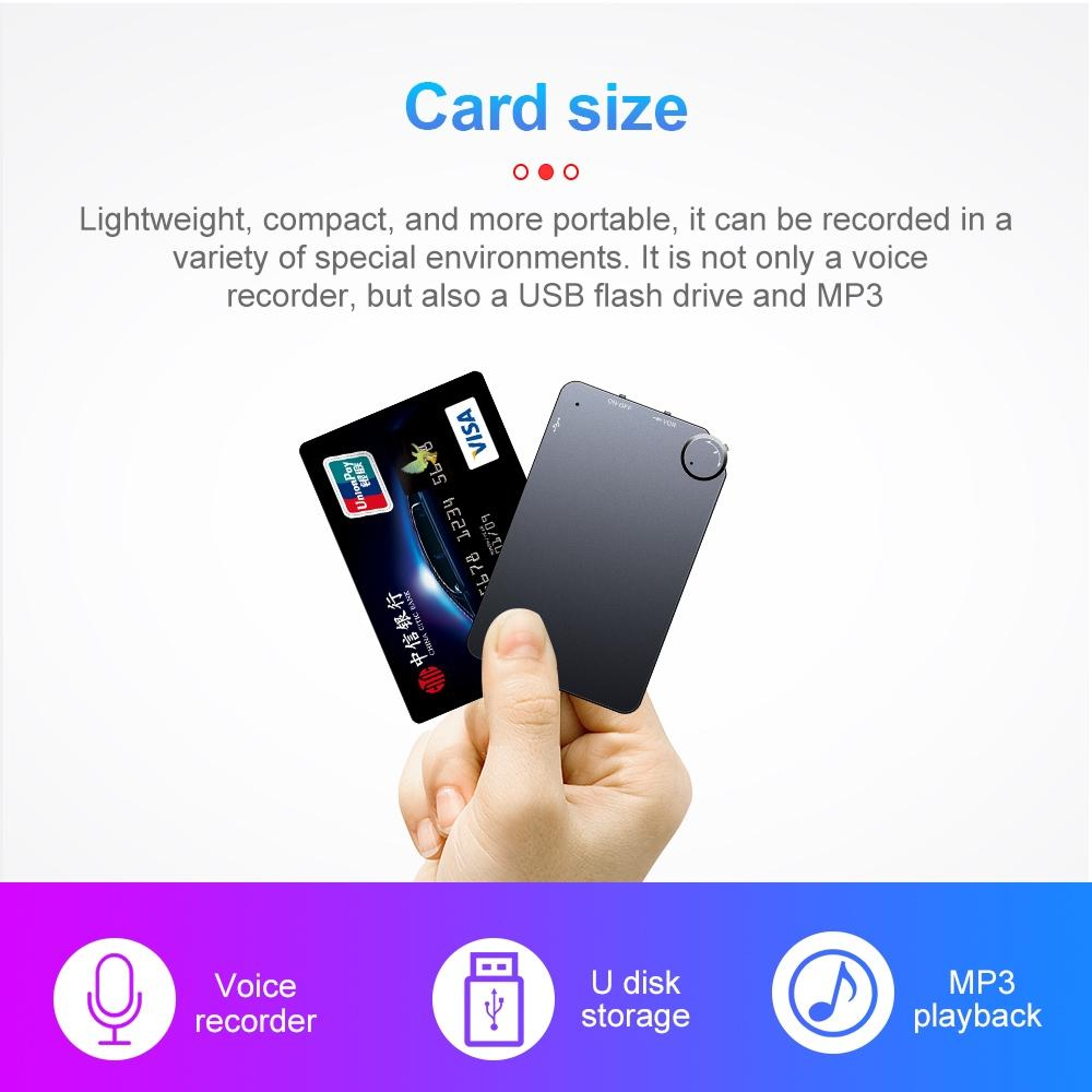 K2 UltraThin Voice Activated Recorder With 150Hour Battery And HD Noise Reduction 7