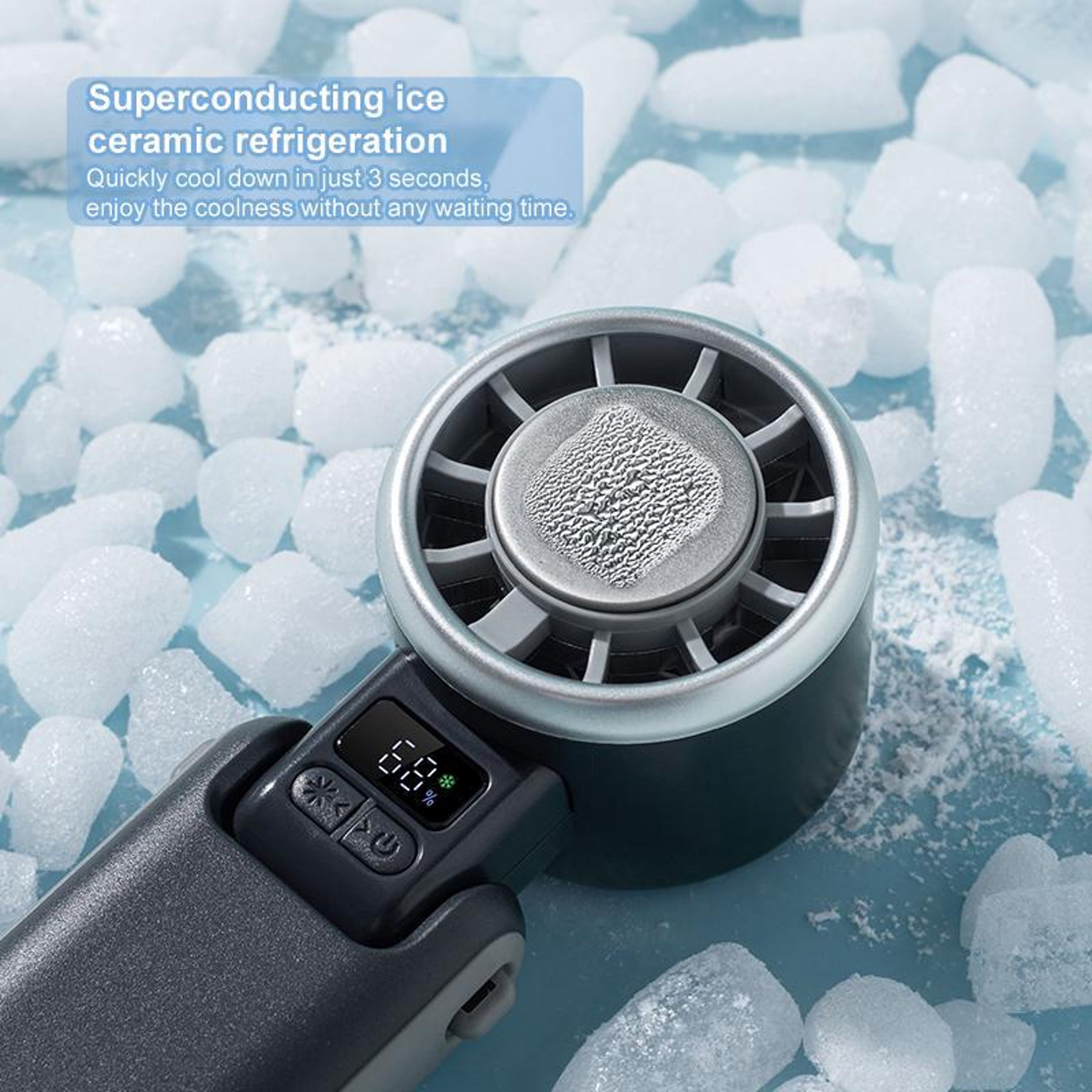 Handheld Cooling Fan With Semiconductor Cooling Digital Display 4