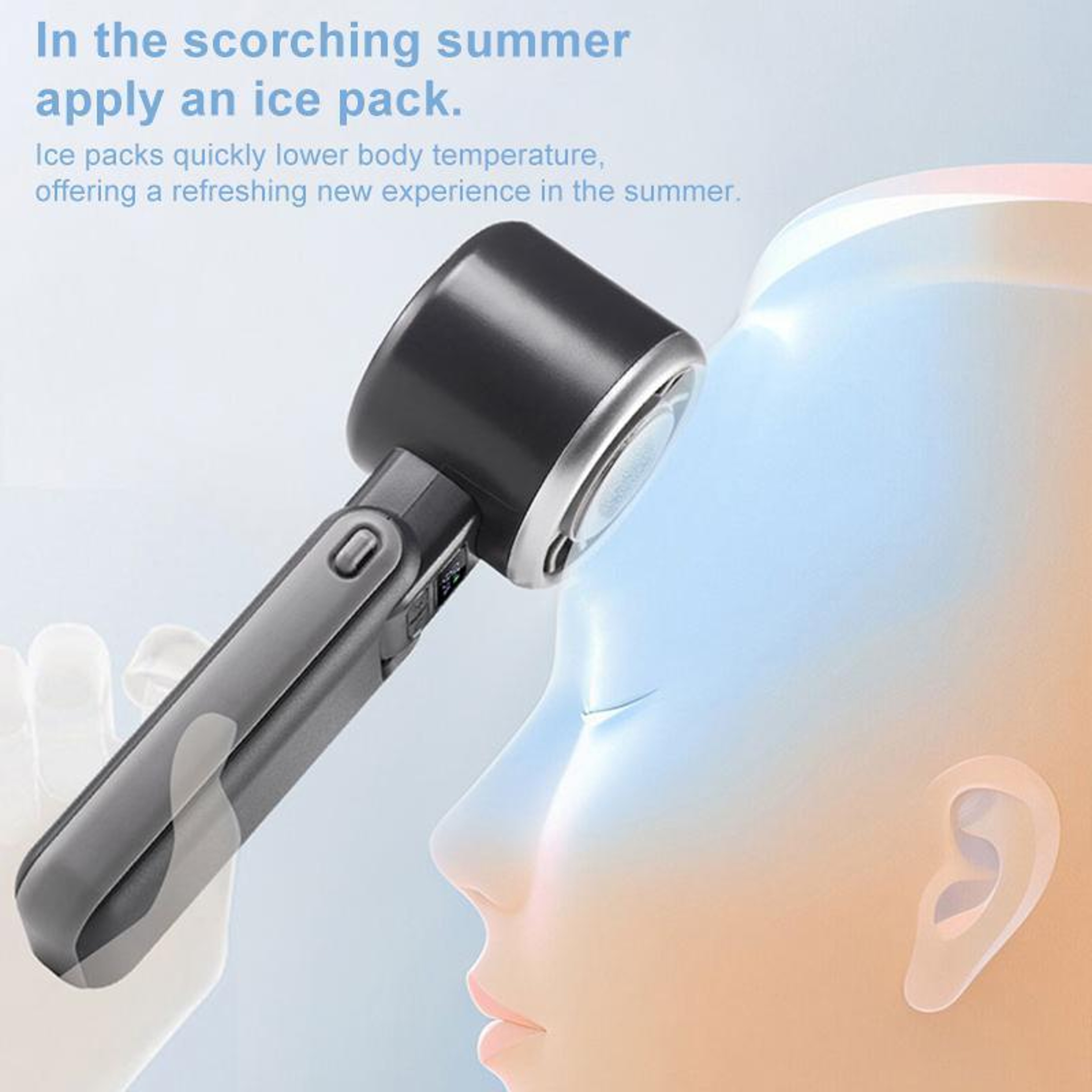 Handheld Cooling Fan With Semiconductor Cooling Digital Display 5