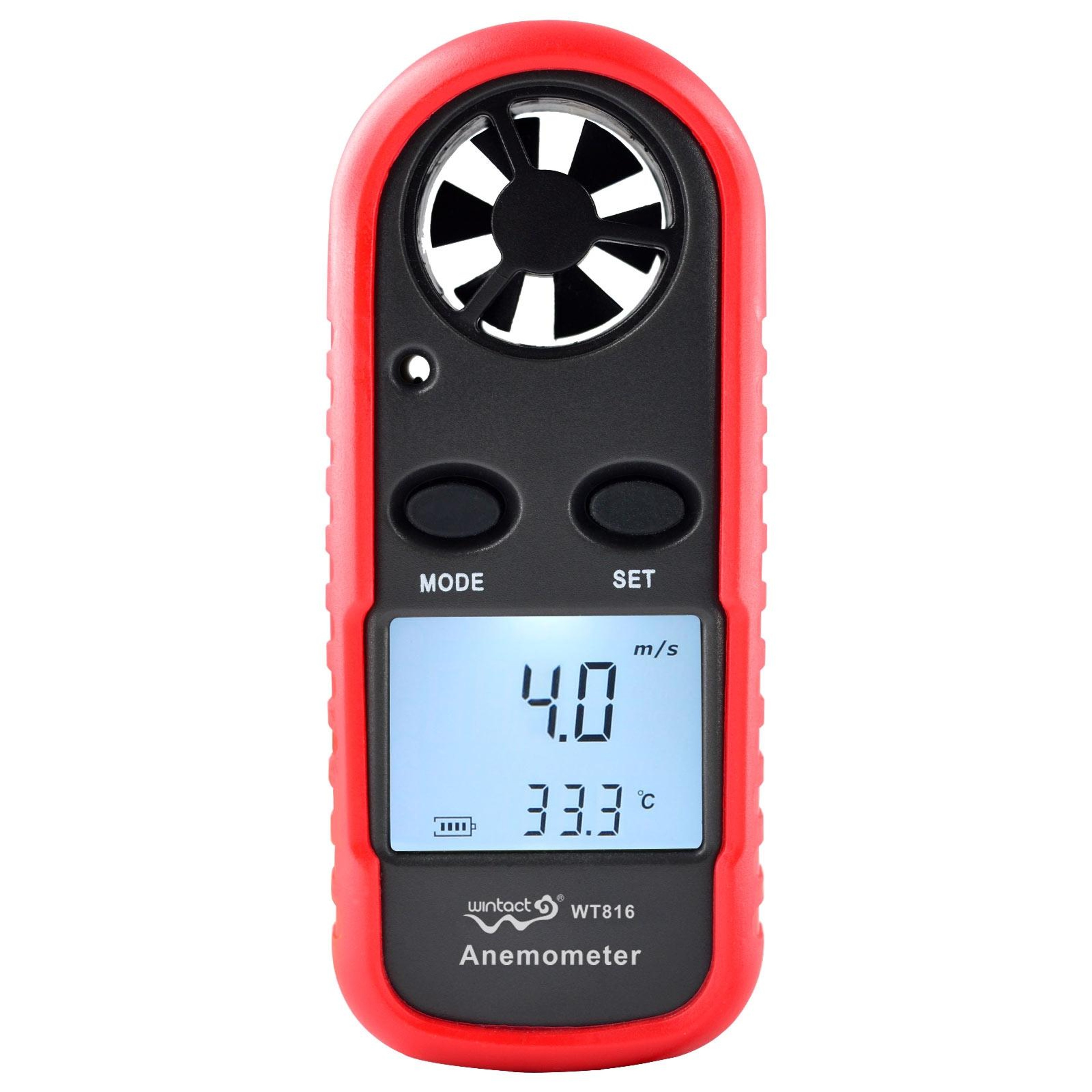 Digital Anemometer Wind Speed Meter With Thermometer And Backlit LCD 0