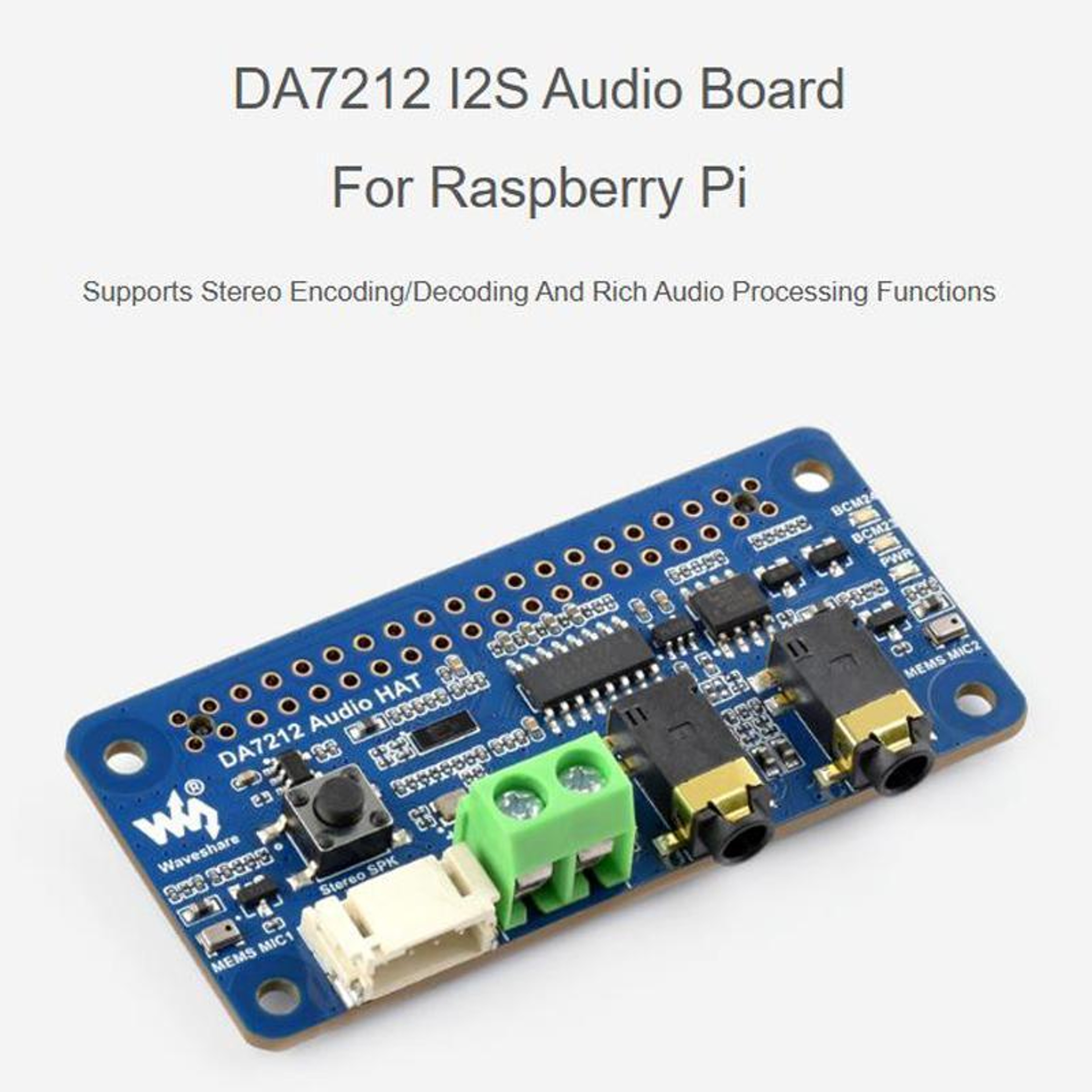 Raspberry Pi Audio Board with I2S Stereo Codec and Dual Microphones – view 2
