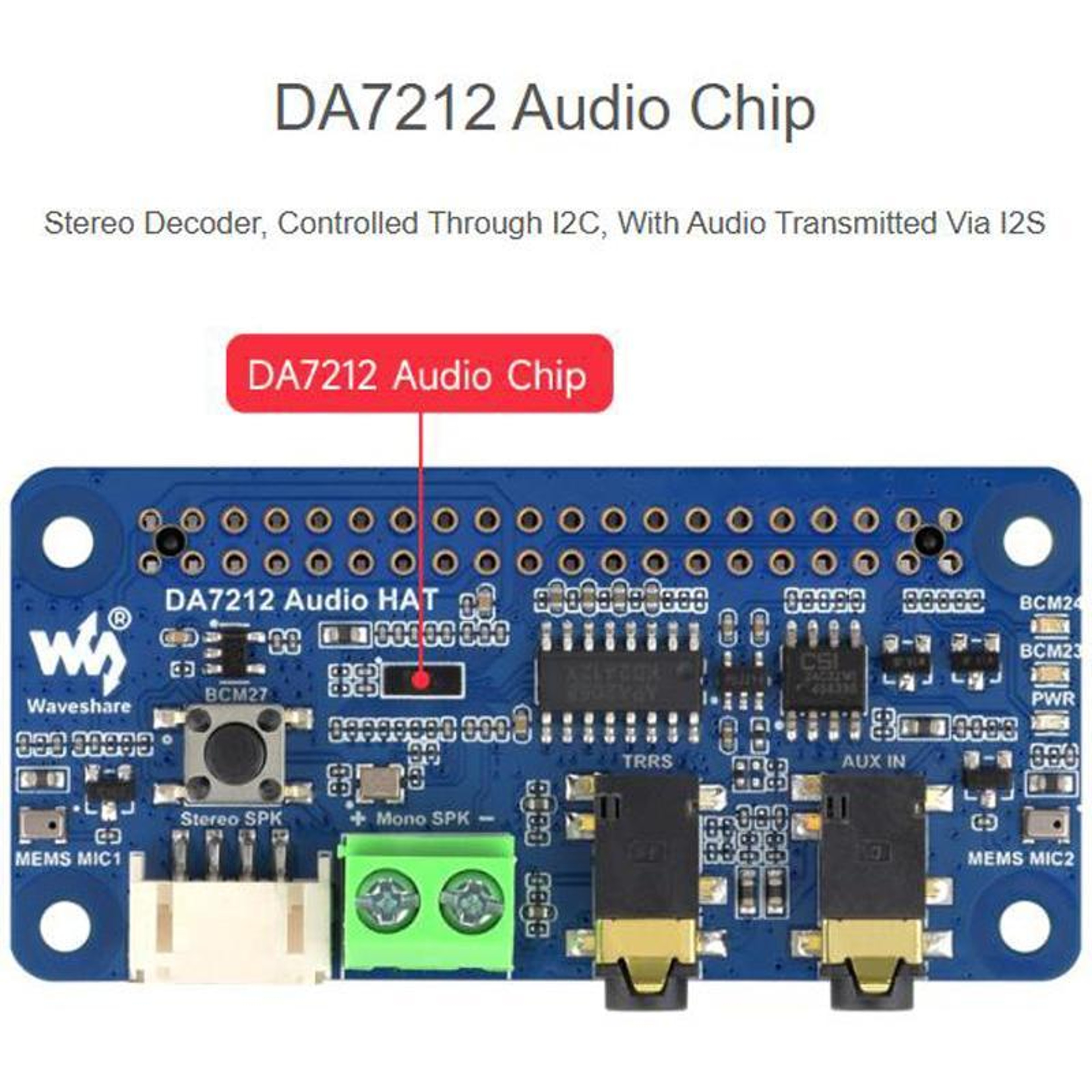 Raspberry Pi Audio Board with I2S Stereo Codec and Dual Microphones – view 4
