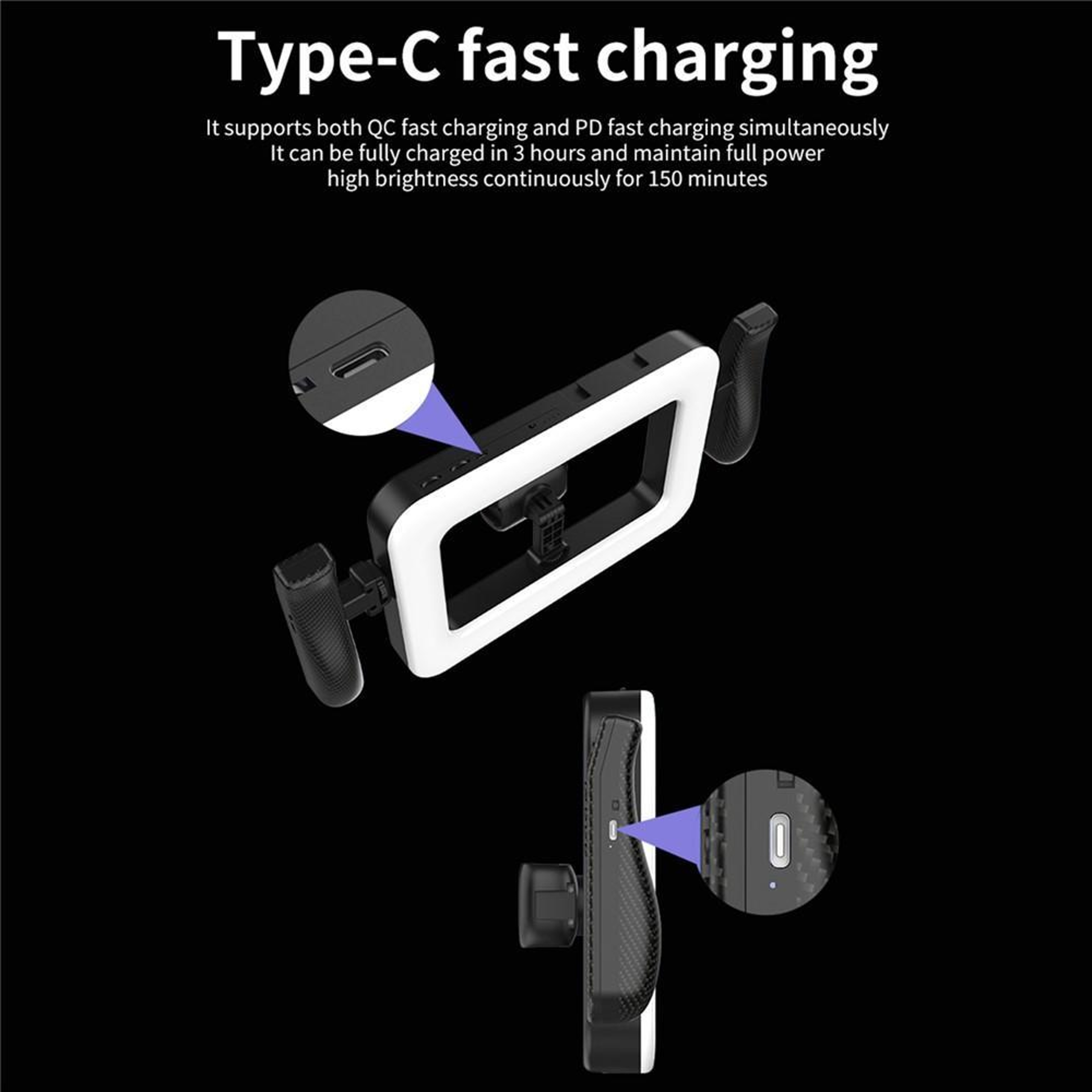 K03 Handheld Ring Light with Phone Holder and Bluetooth Remote – view 4