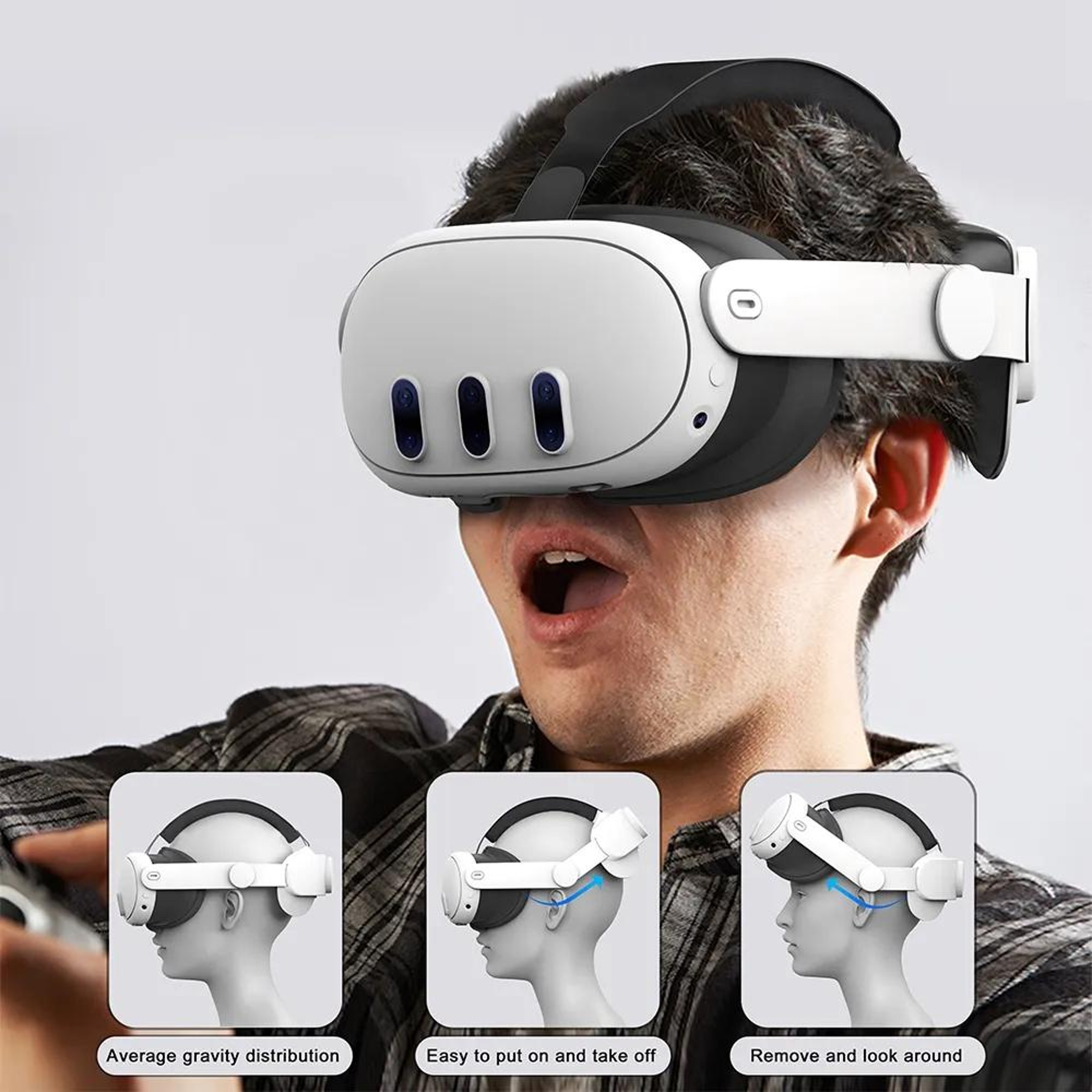 Comfort Fit Meta Quest 3 Head Strap With Adjustable FlipUp Elite Design 5