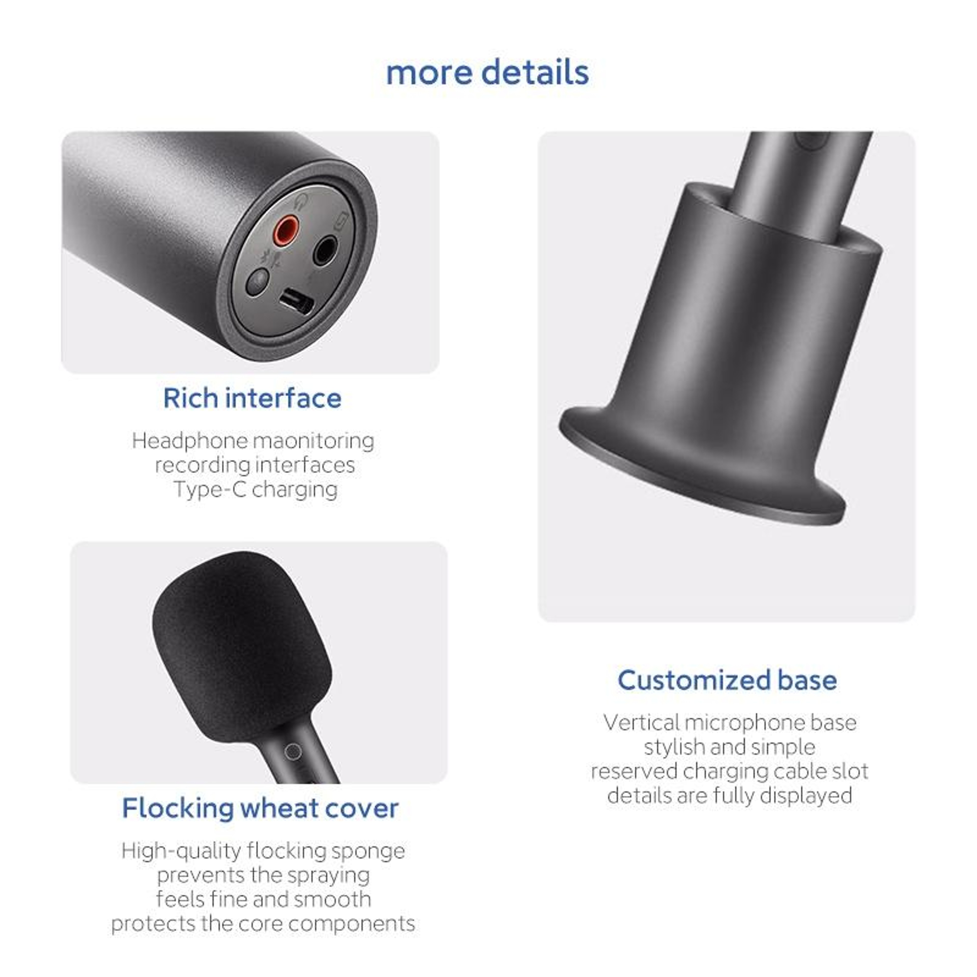Bluetooth Karaoke Microphone with DSP Noise Reduction and Stereo Sound – view 4
