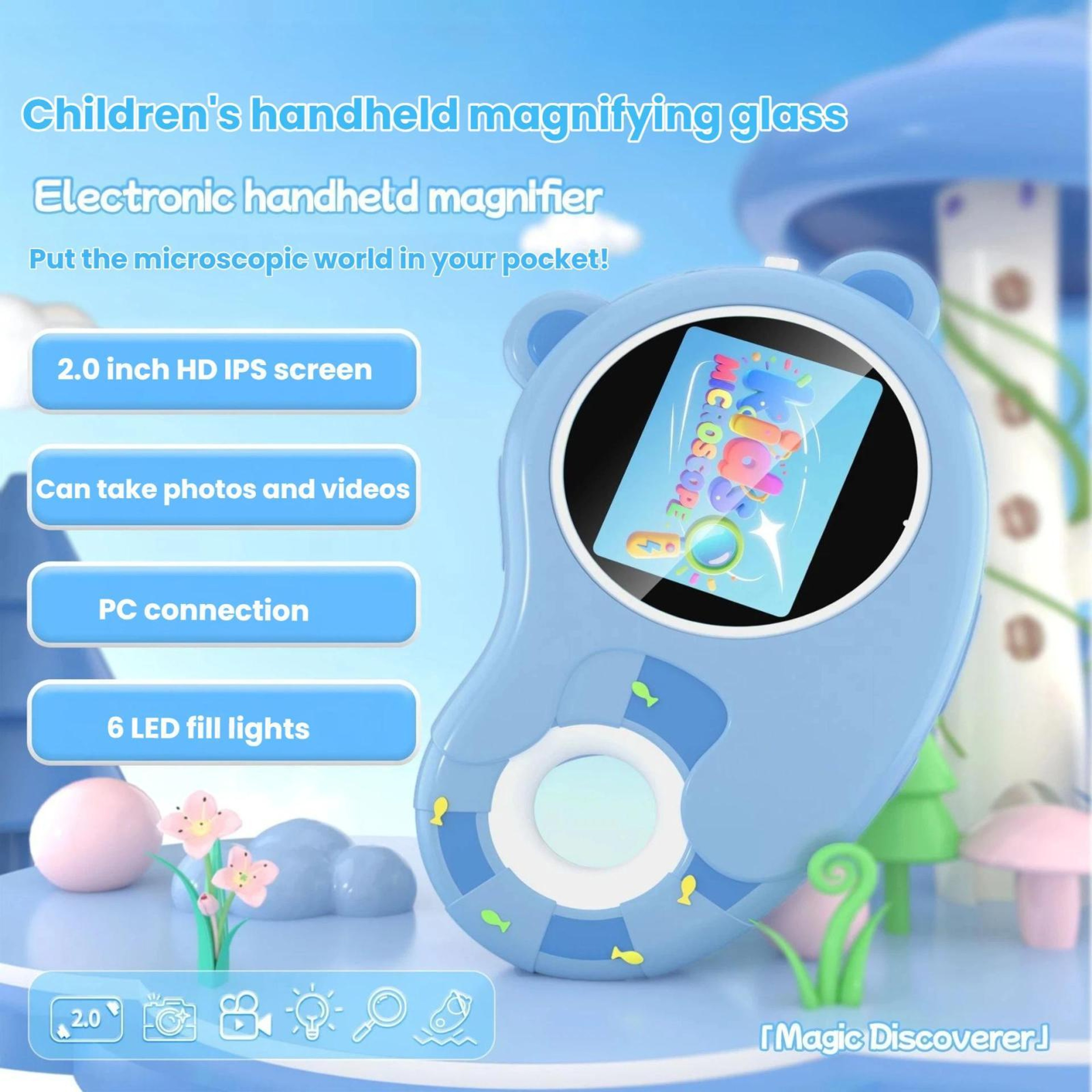 Kids HD Digital Microscope with 2 Inch Screen, Portable STEM Science Toy – view 2