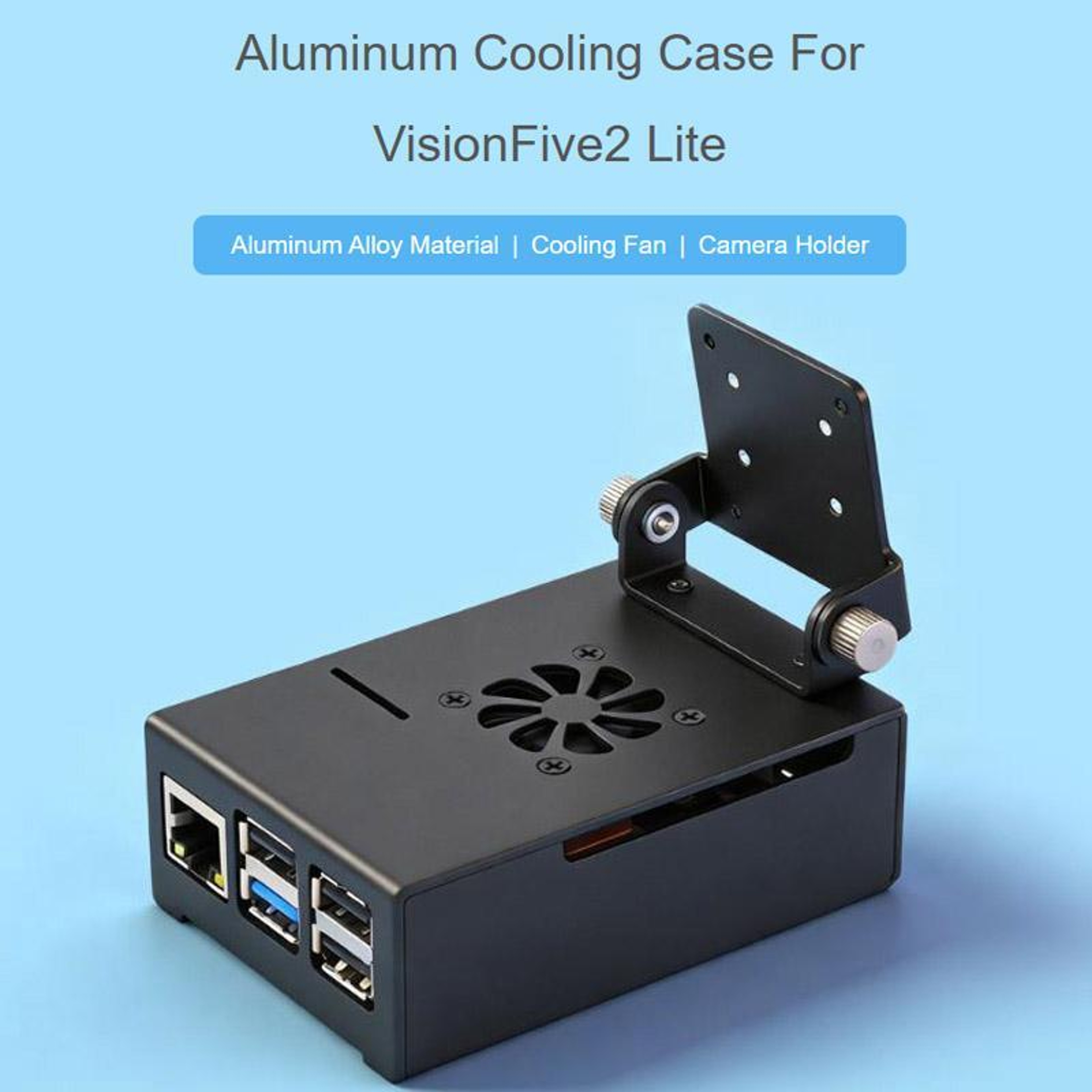 Aluminum Cooling Case with Fan and Camera Mount – view 2